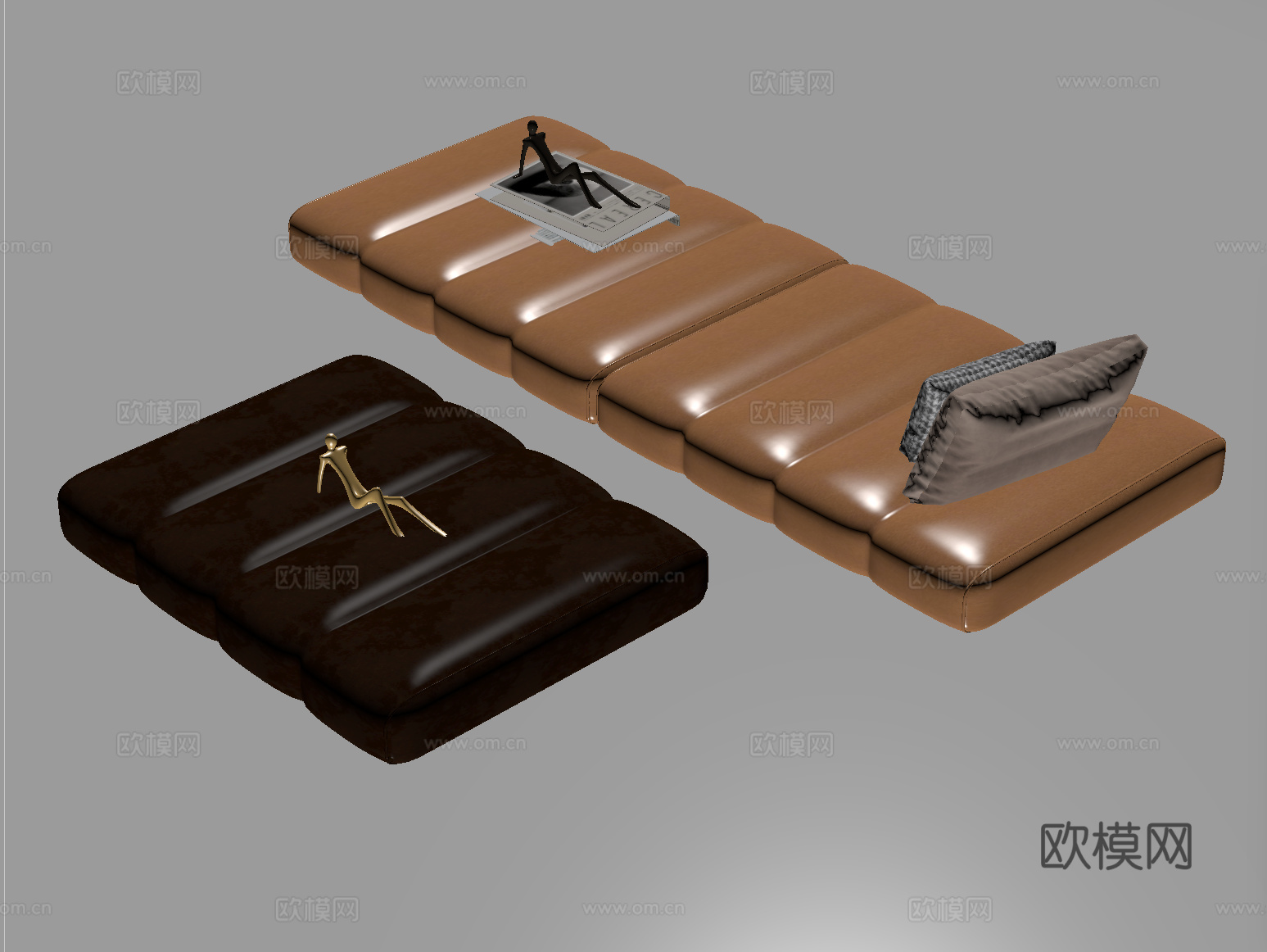 现代沙发坐垫su模型
