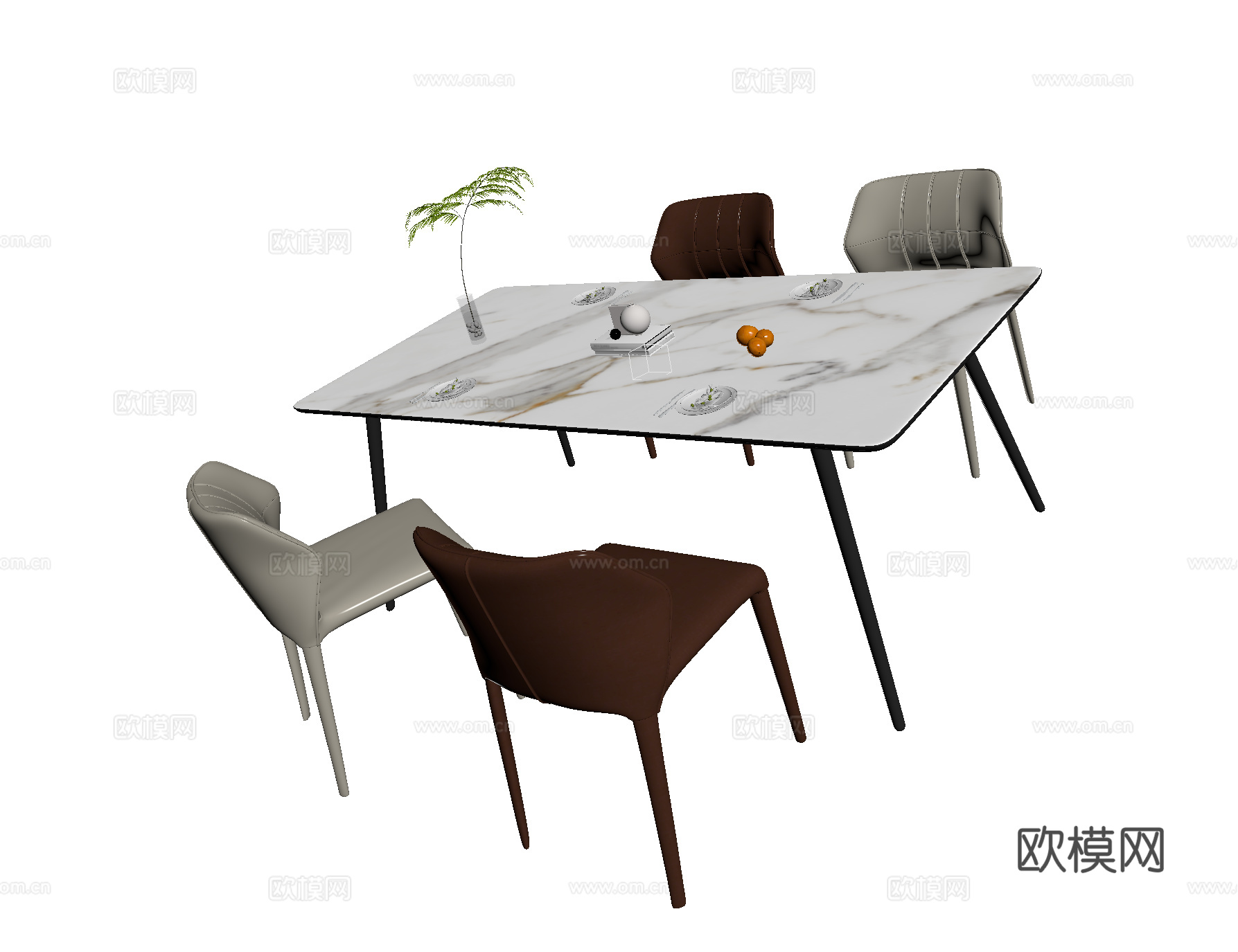 现代餐桌椅su模型