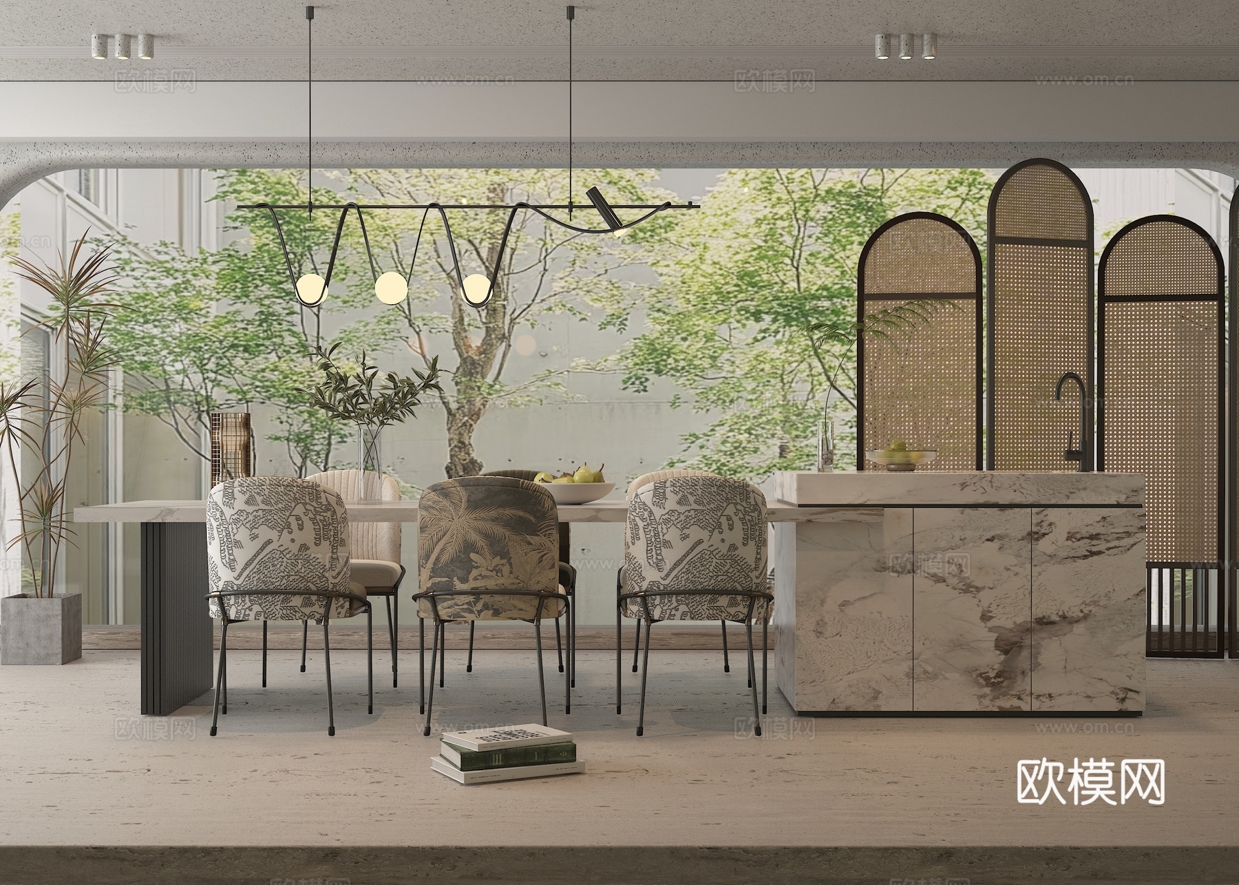 现代餐厅su模型