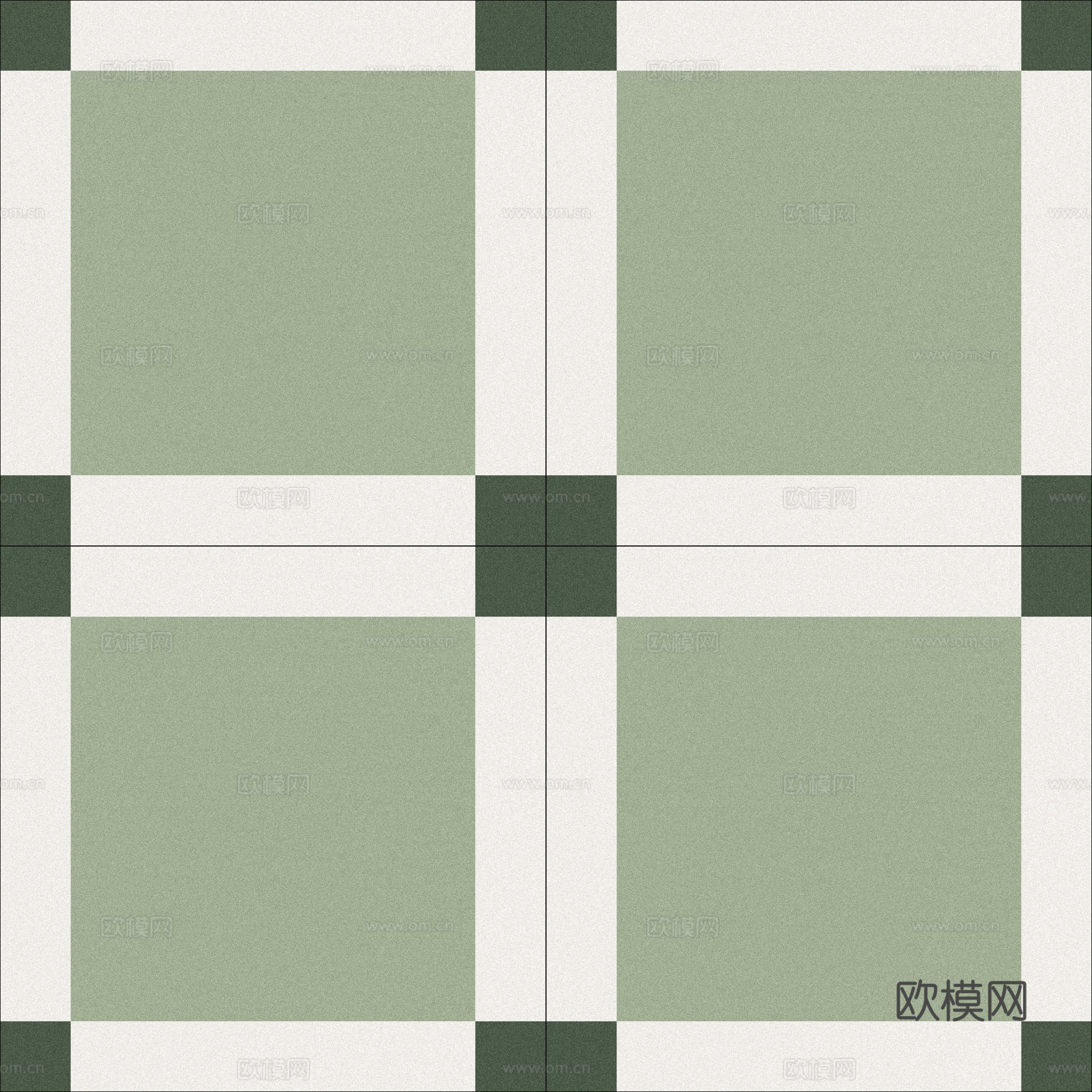 奶油绿无缝方砖几何花砖贴图