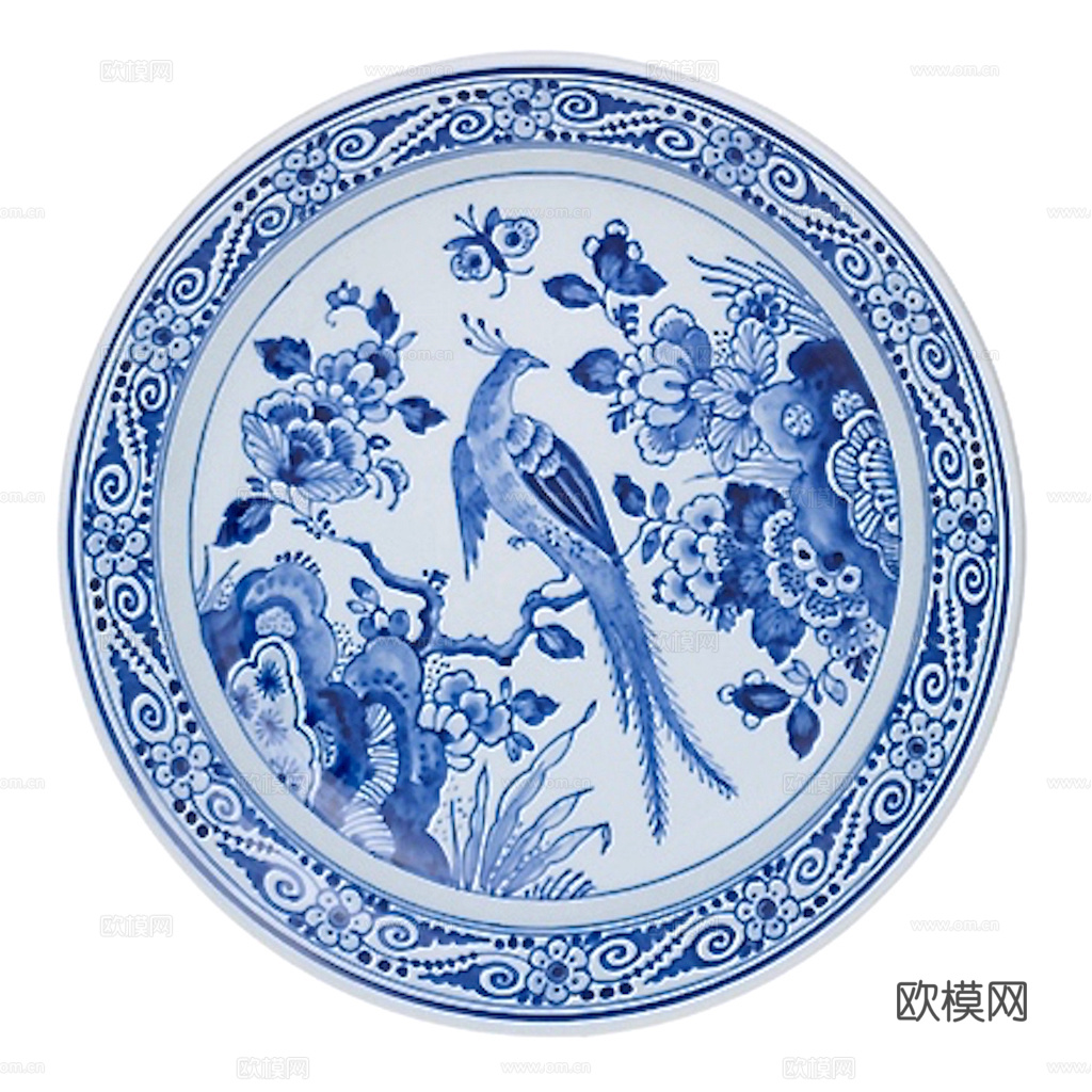 盘子 菜盘 餐盘 古典青花瓷瓷盘图案花纹 陶瓷瓷器花纹下载