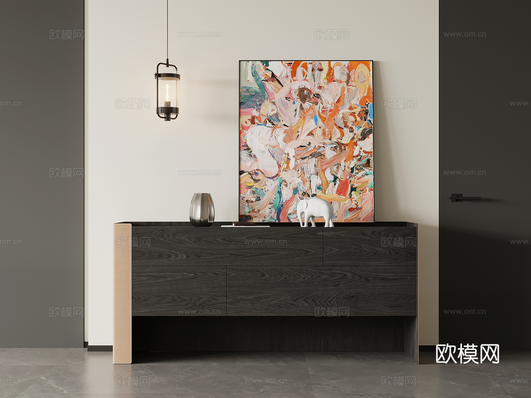 现代意式玄关柜 端景柜 边柜su模型