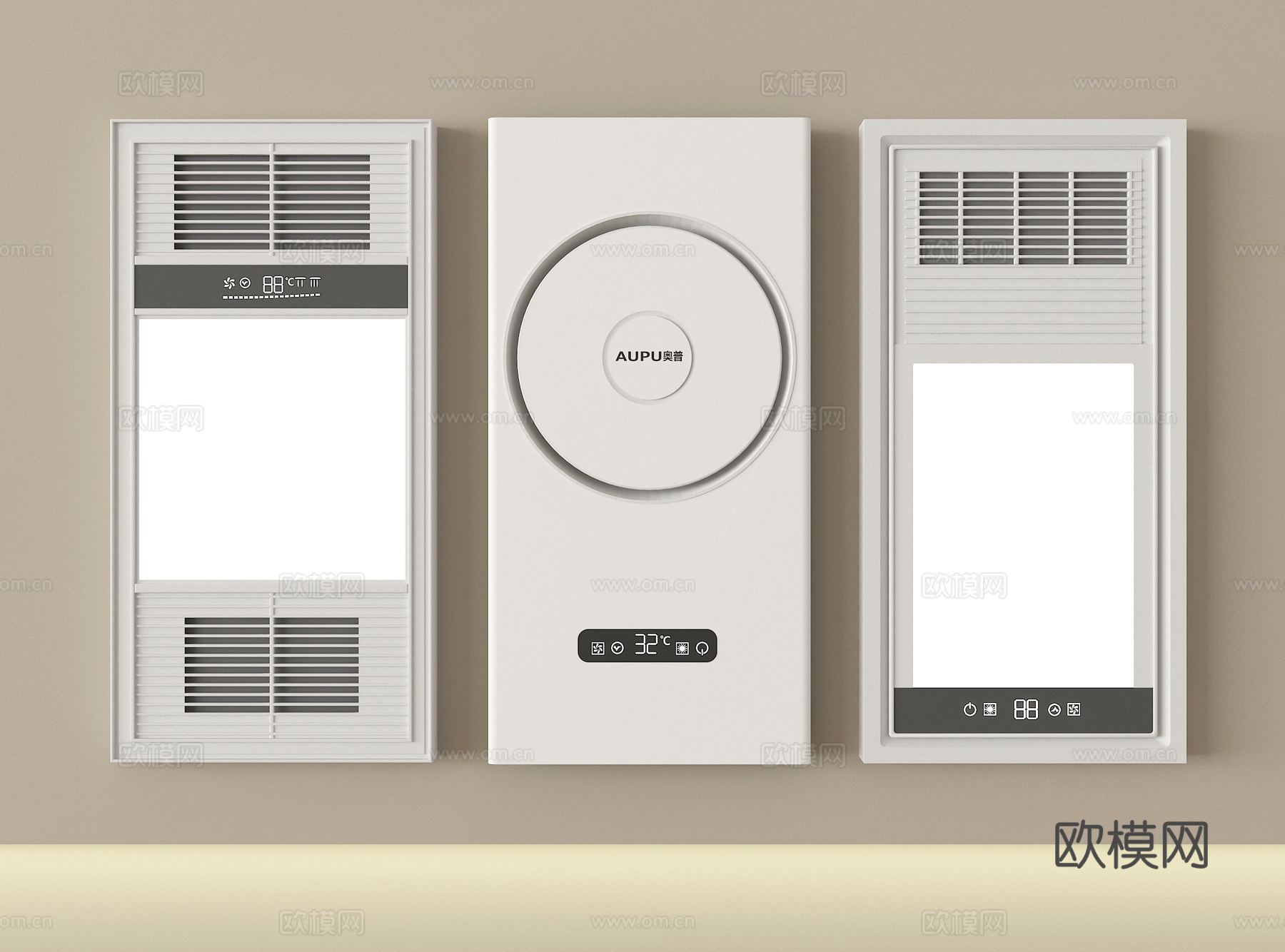 现代浴霸 集成浴霸 风暖浴霸灯 取暖器su模型