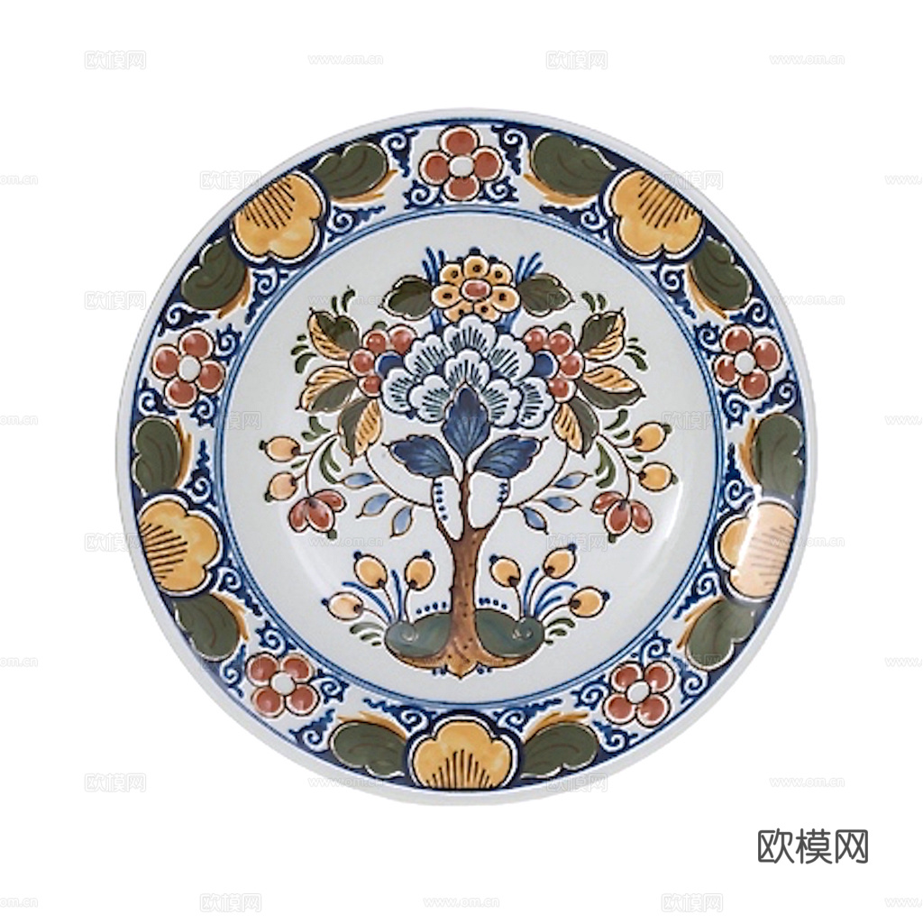 盘子 菜盘 餐盘 古典青花瓷瓷盘图案花纹 陶瓷瓷器花纹