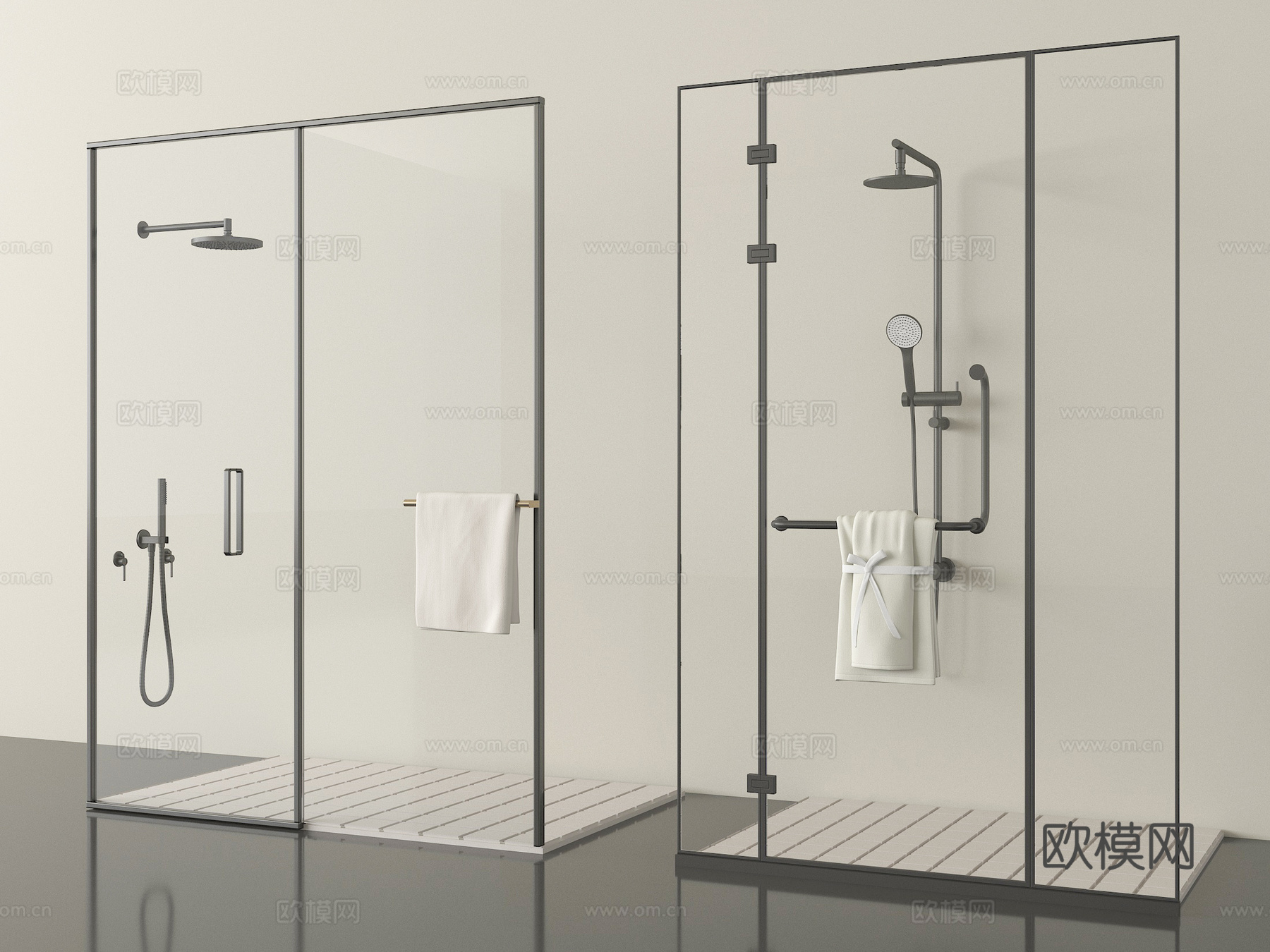 现代淋浴房 花洒 淋浴间 卫浴小件3d模型下载