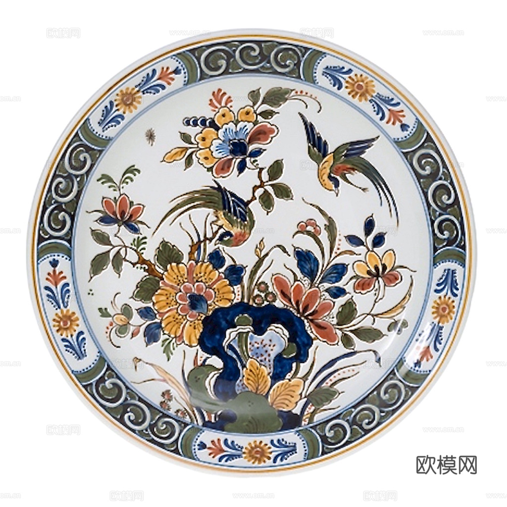 盘子 菜盘 餐盘 古典青花瓷瓷盘图案花纹 陶瓷瓷器花纹下载
