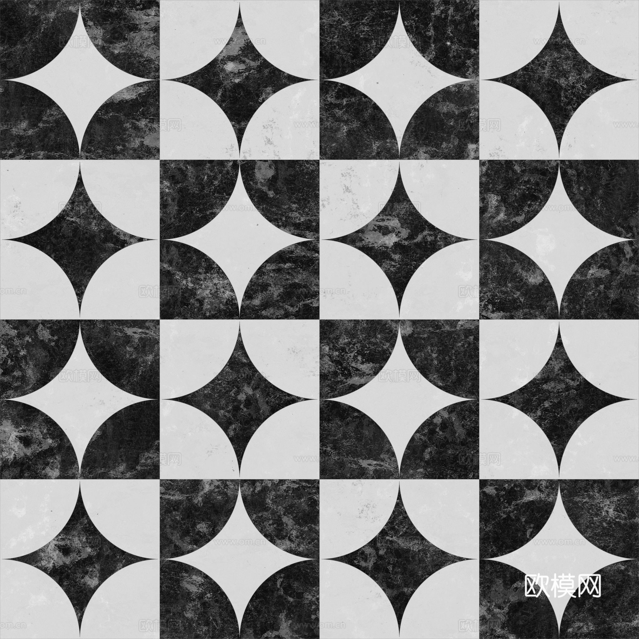 法式复古几何花砖艺术砖贴图