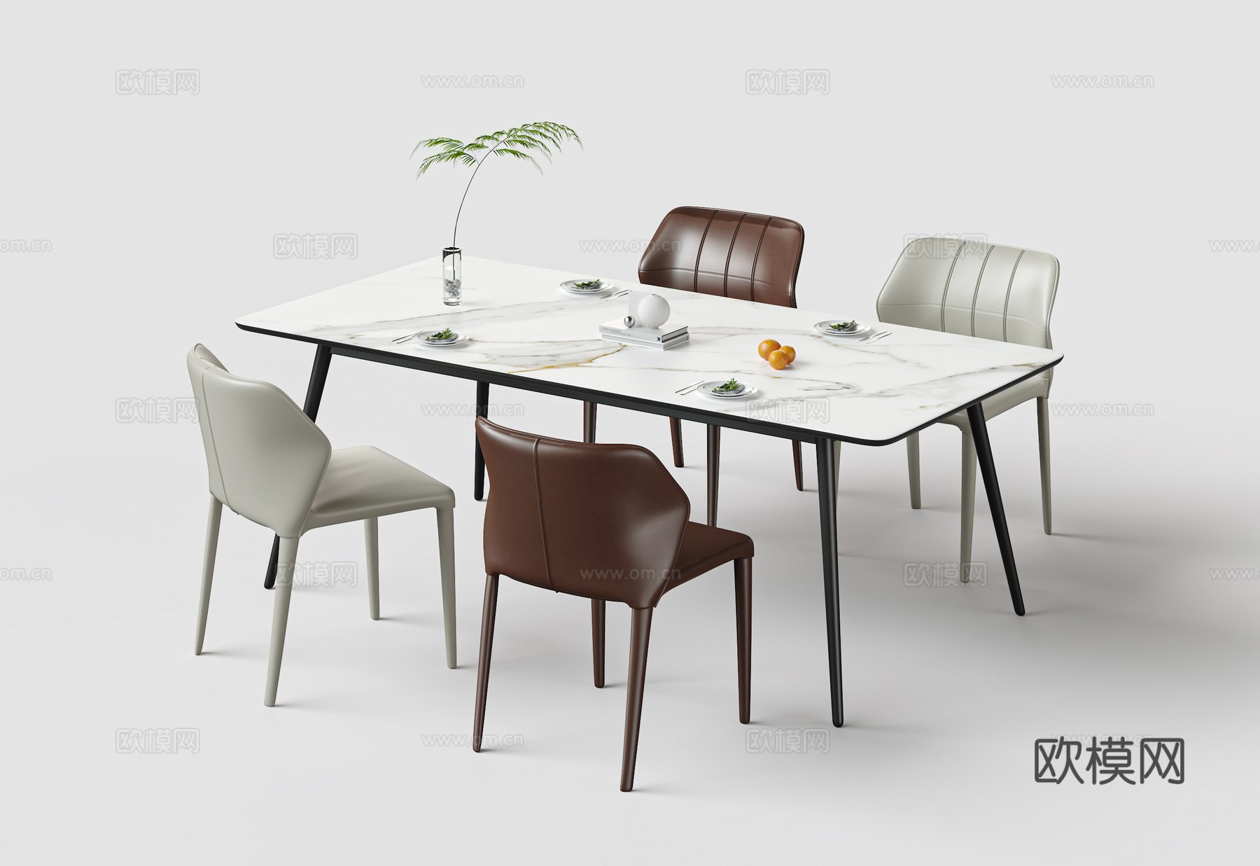 现代餐桌椅su模型