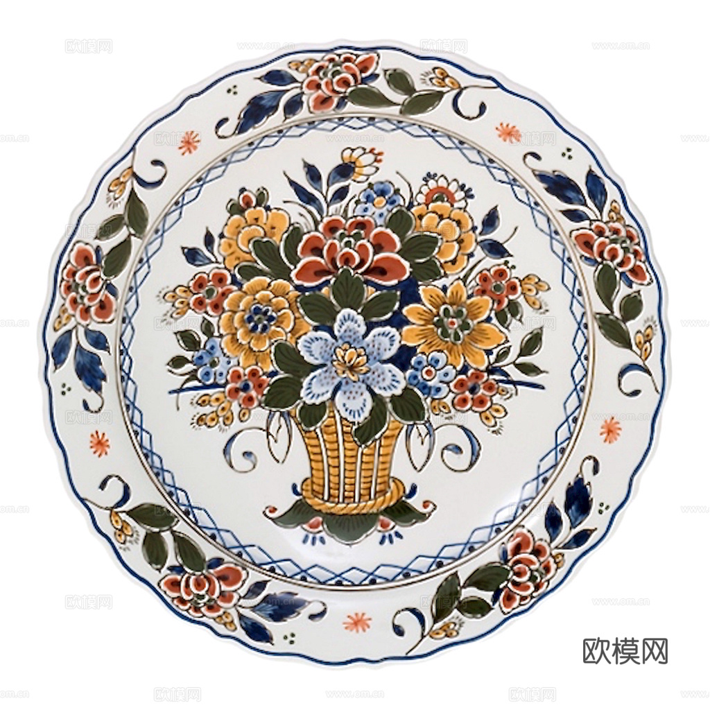 盘子 菜盘 餐盘 古典青花瓷瓷盘图案花纹 陶瓷瓷器花纹下载