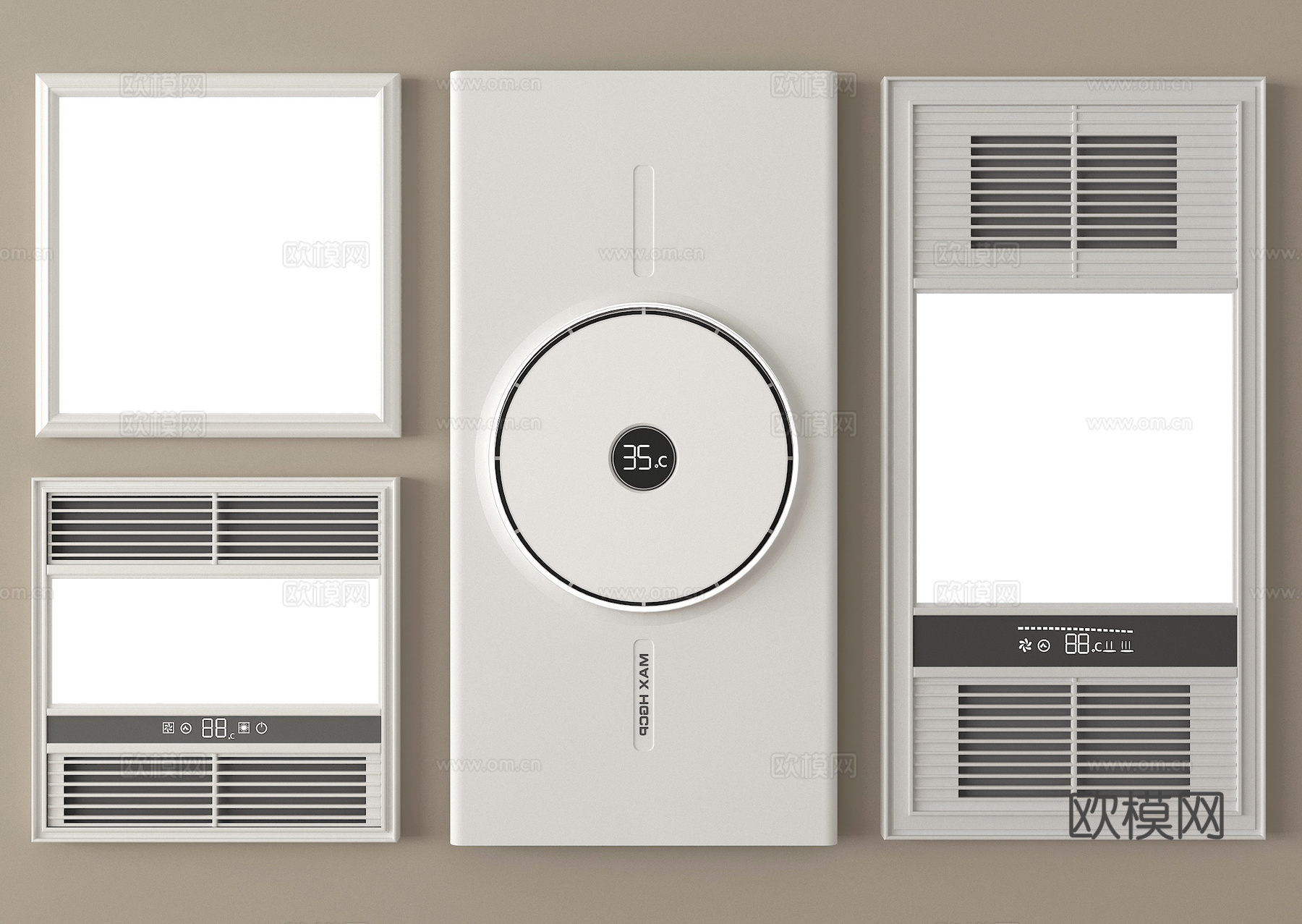 现代浴霸 集成浴霸 排风取暖器 风暖机 排气扇su模型