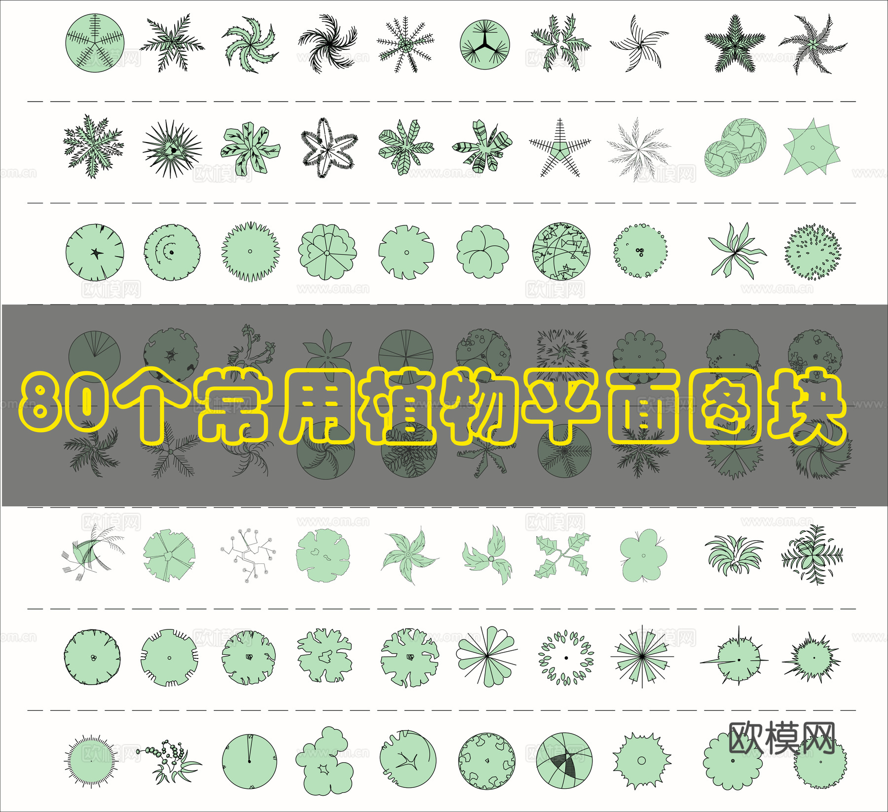 常用灌木CAD图块cad施工图