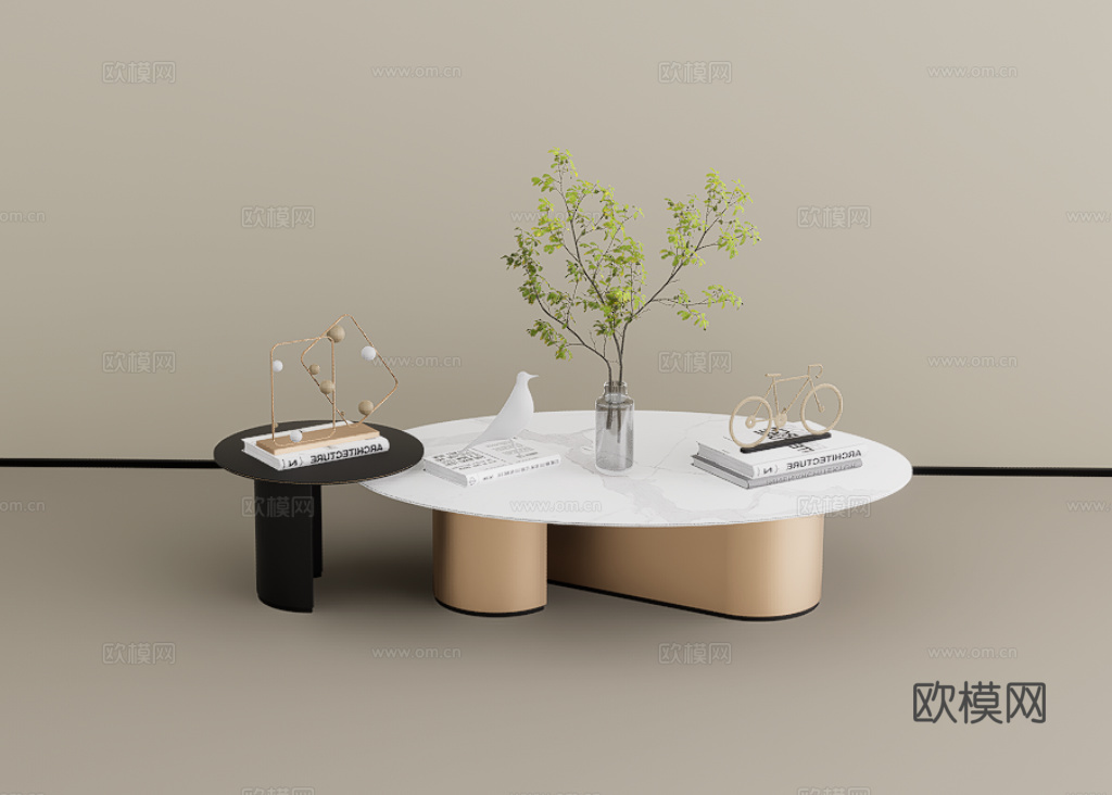 茶几su模型