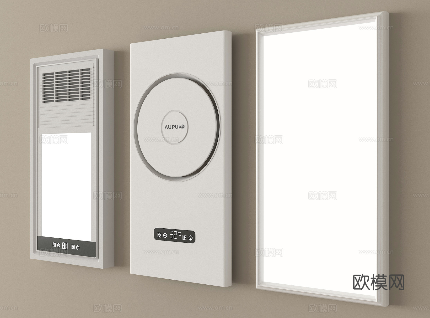 现代浴霸 集成浴霸 风暖浴霸灯 取暖器su模型