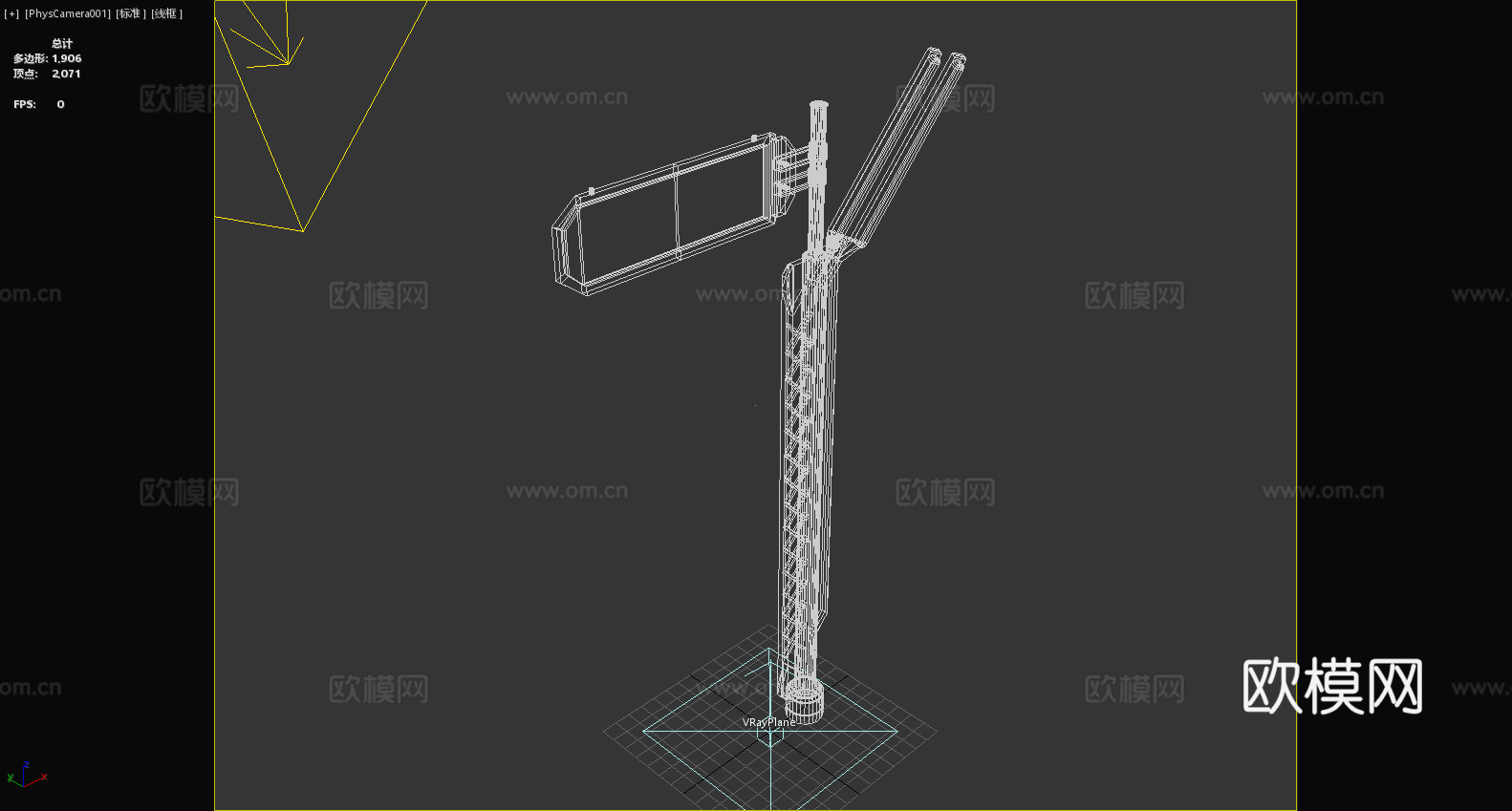 路牌 指示牌 金属支架 工业风 标识牌3d模型下载（渲染图6）
