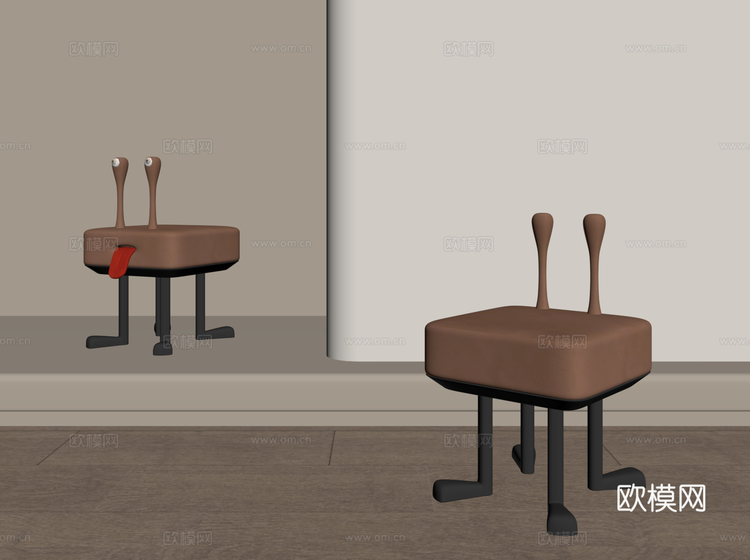 现代儿童椅 写字椅su模型