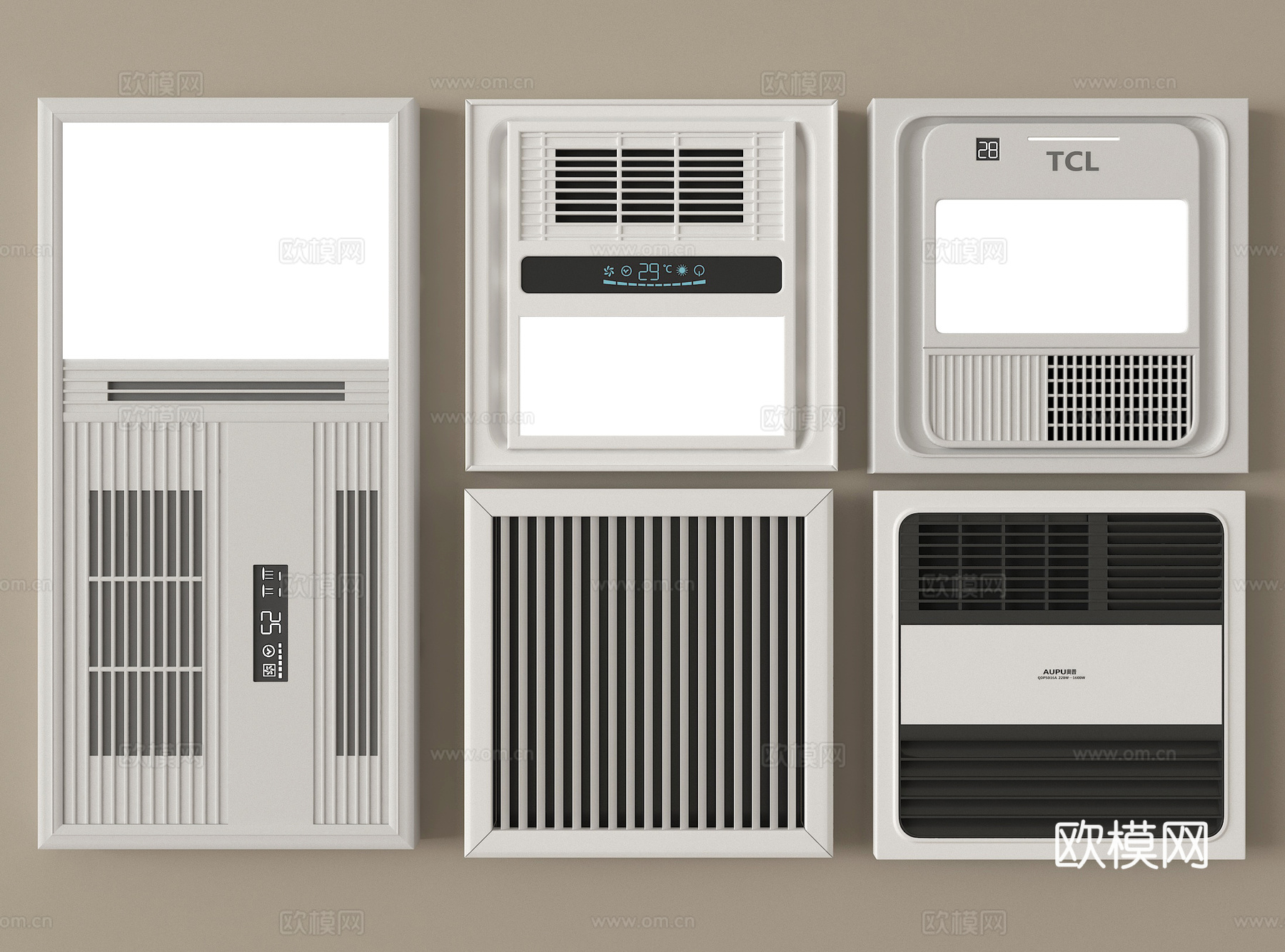 现代浴霸 集成浴霸 风暖浴霸灯 取暖器su模型