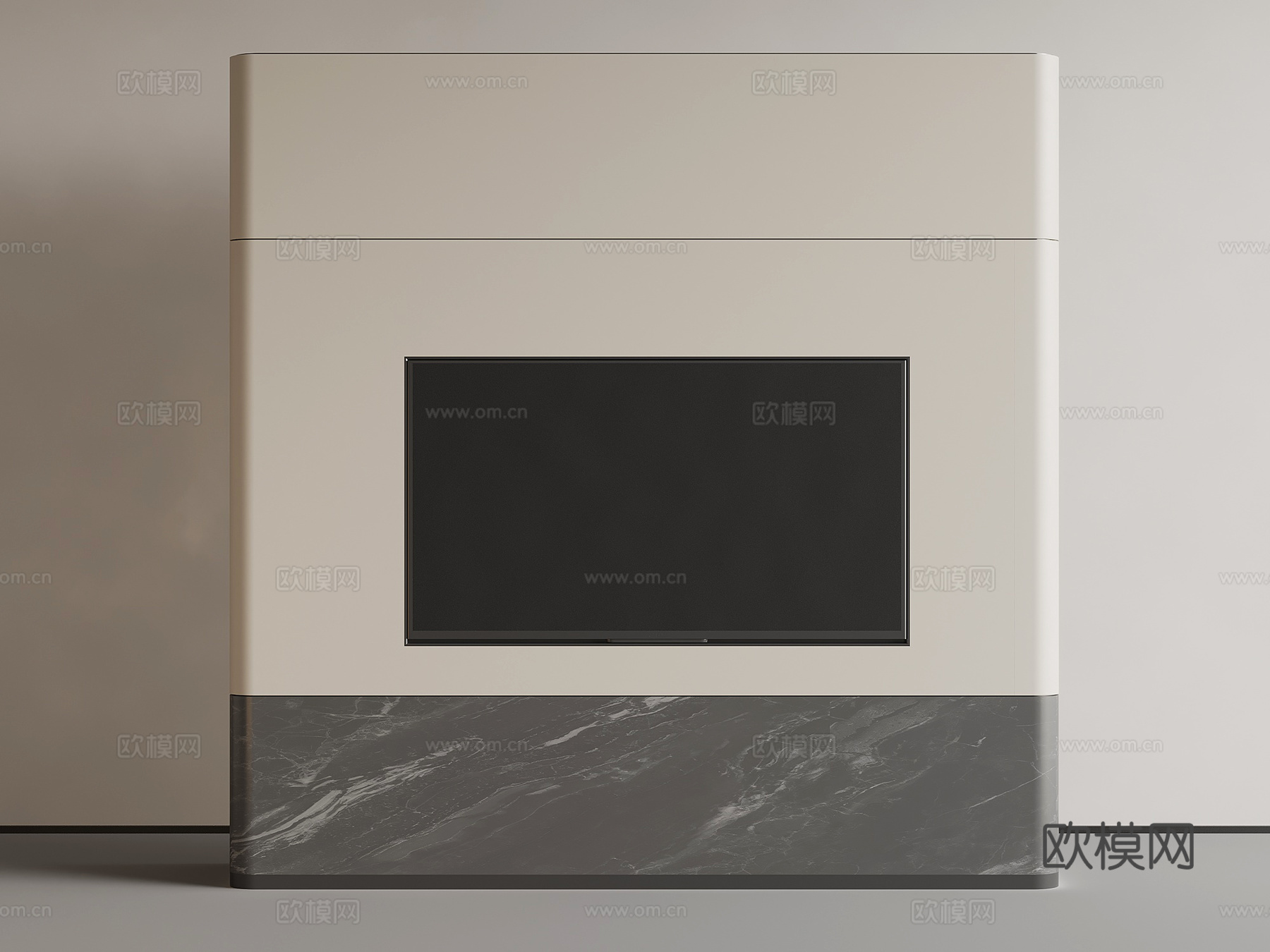 现代意式电视柜su模型