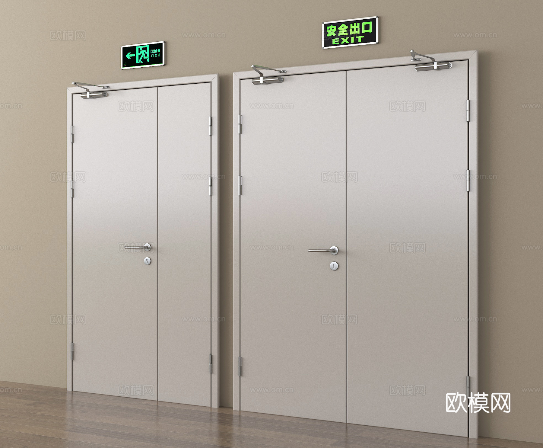 现代消防门 防火门安全出口su模型