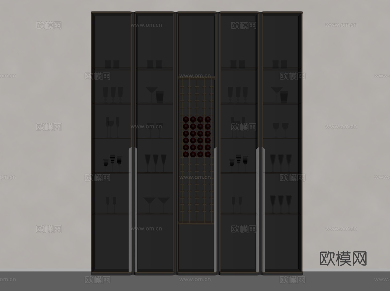 现代意式酒柜su模型