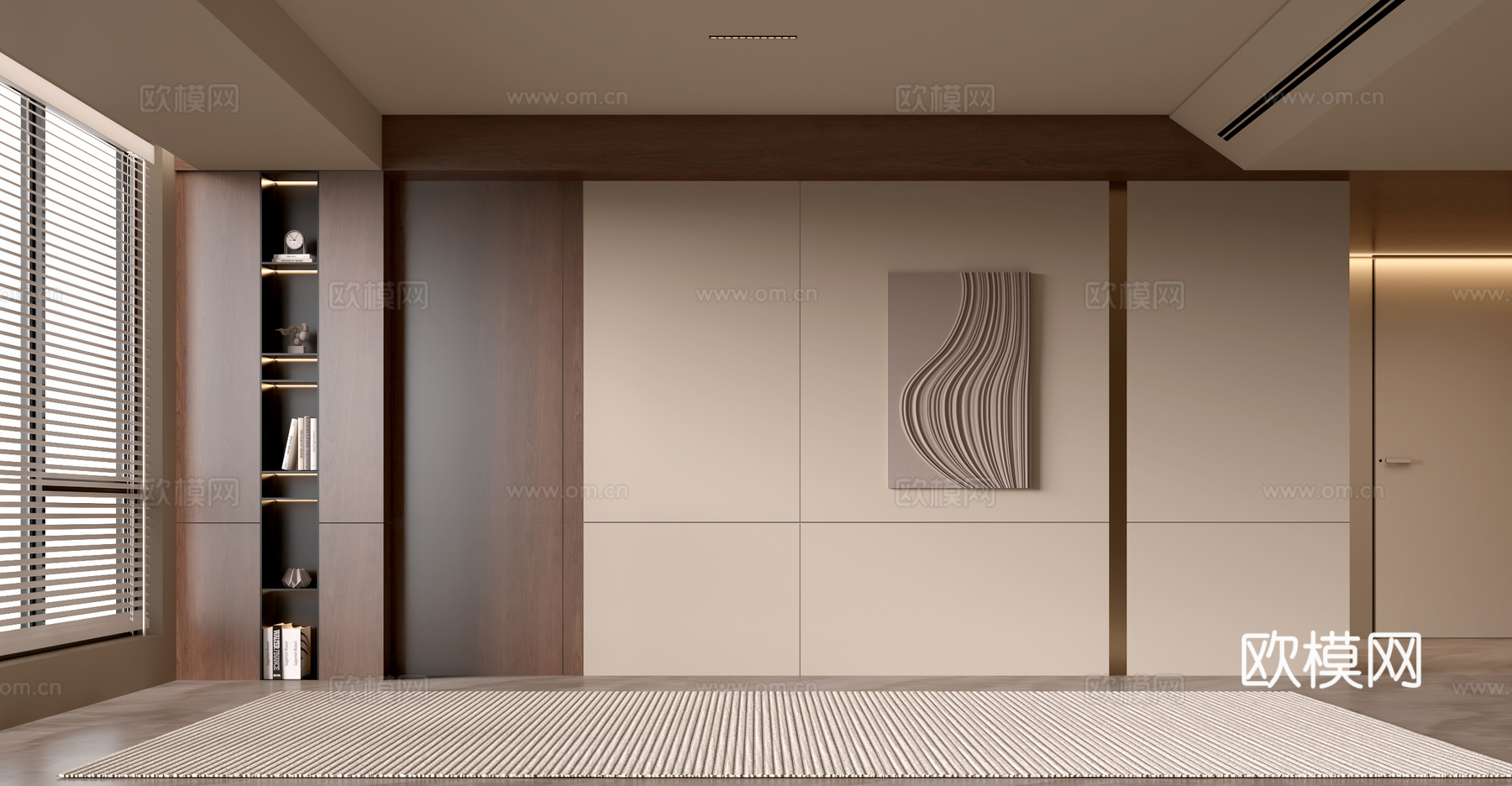 中古客厅 诧寂客厅 沙发背景墙 客厅背景墙su模型