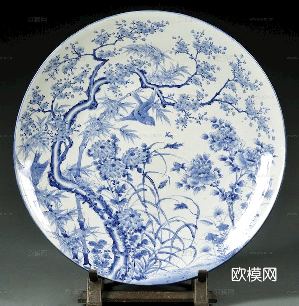 盘子 菜盘 餐盘 古典青花瓷瓷盘图案花纹 陶瓷瓷器花纹