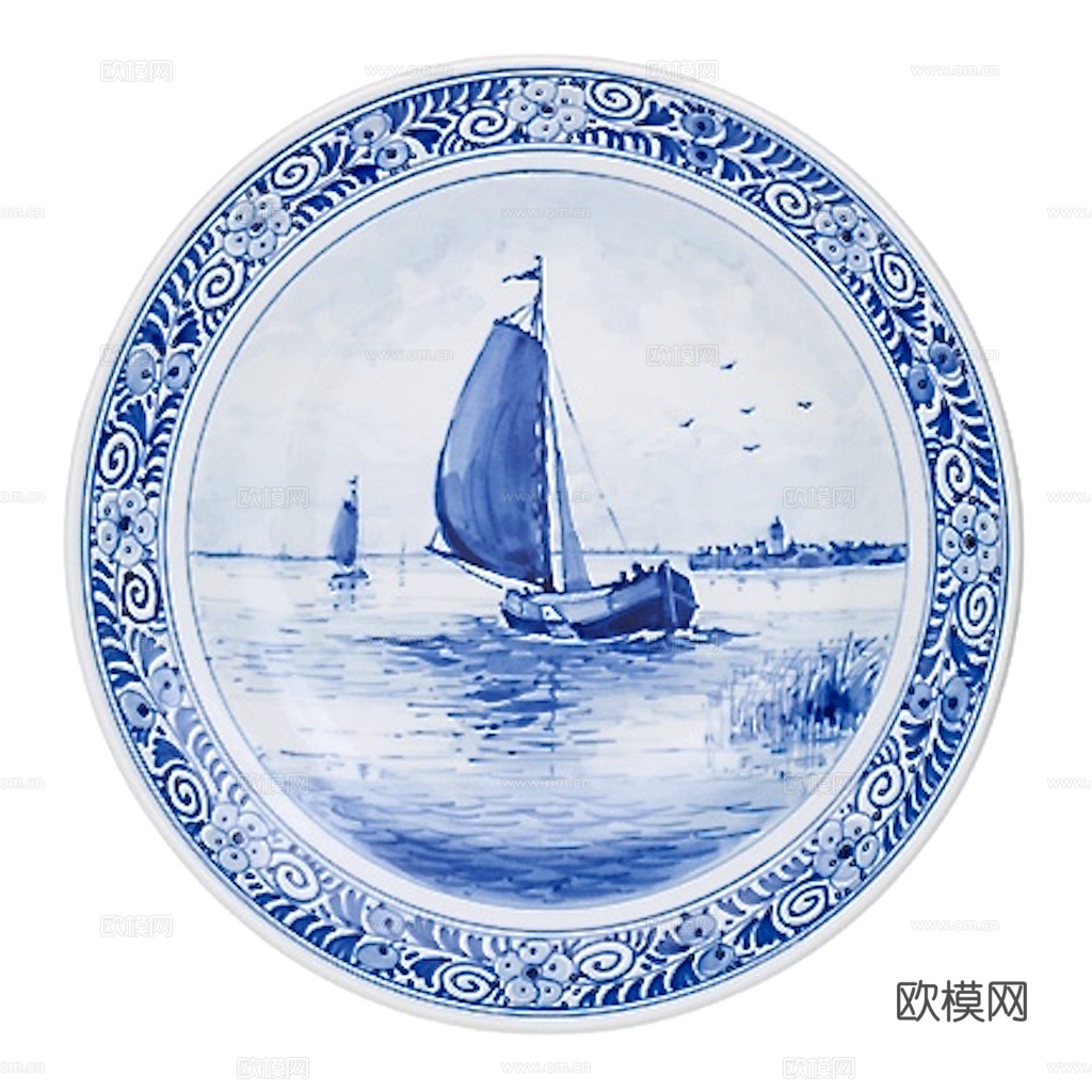 盘子 菜盘 餐盘 古典青花瓷瓷盘图案花纹 陶瓷瓷器花纹下载