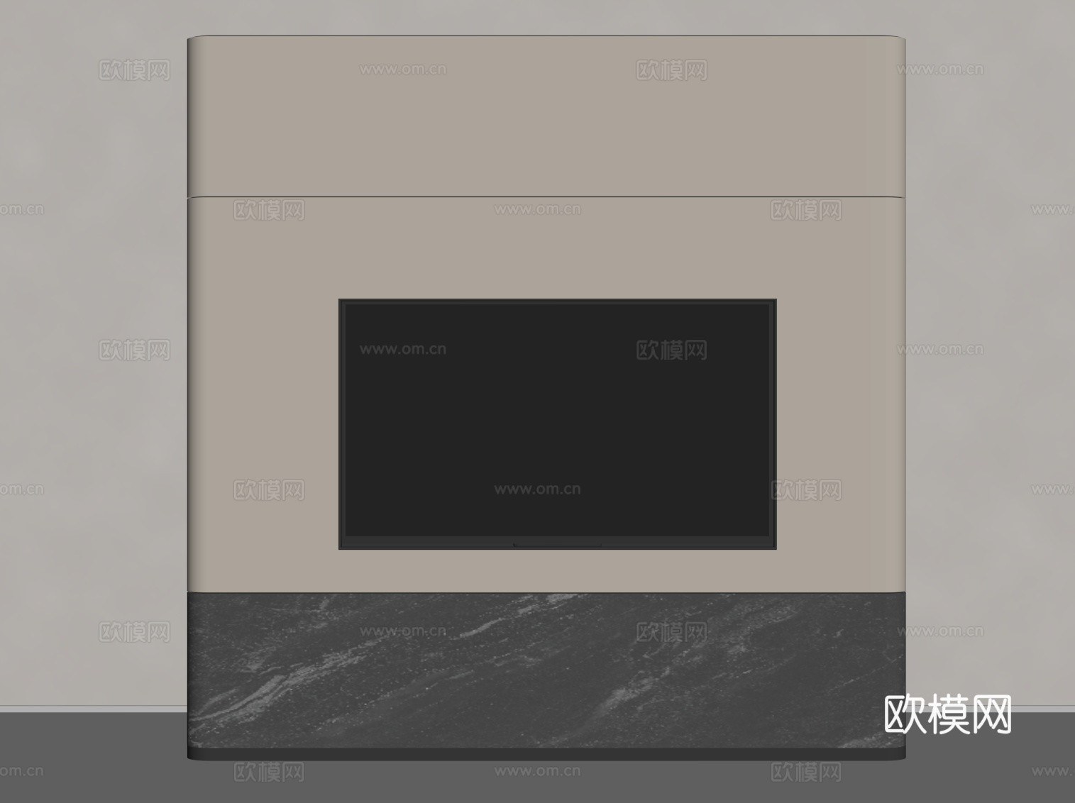 现代意式电视柜su模型