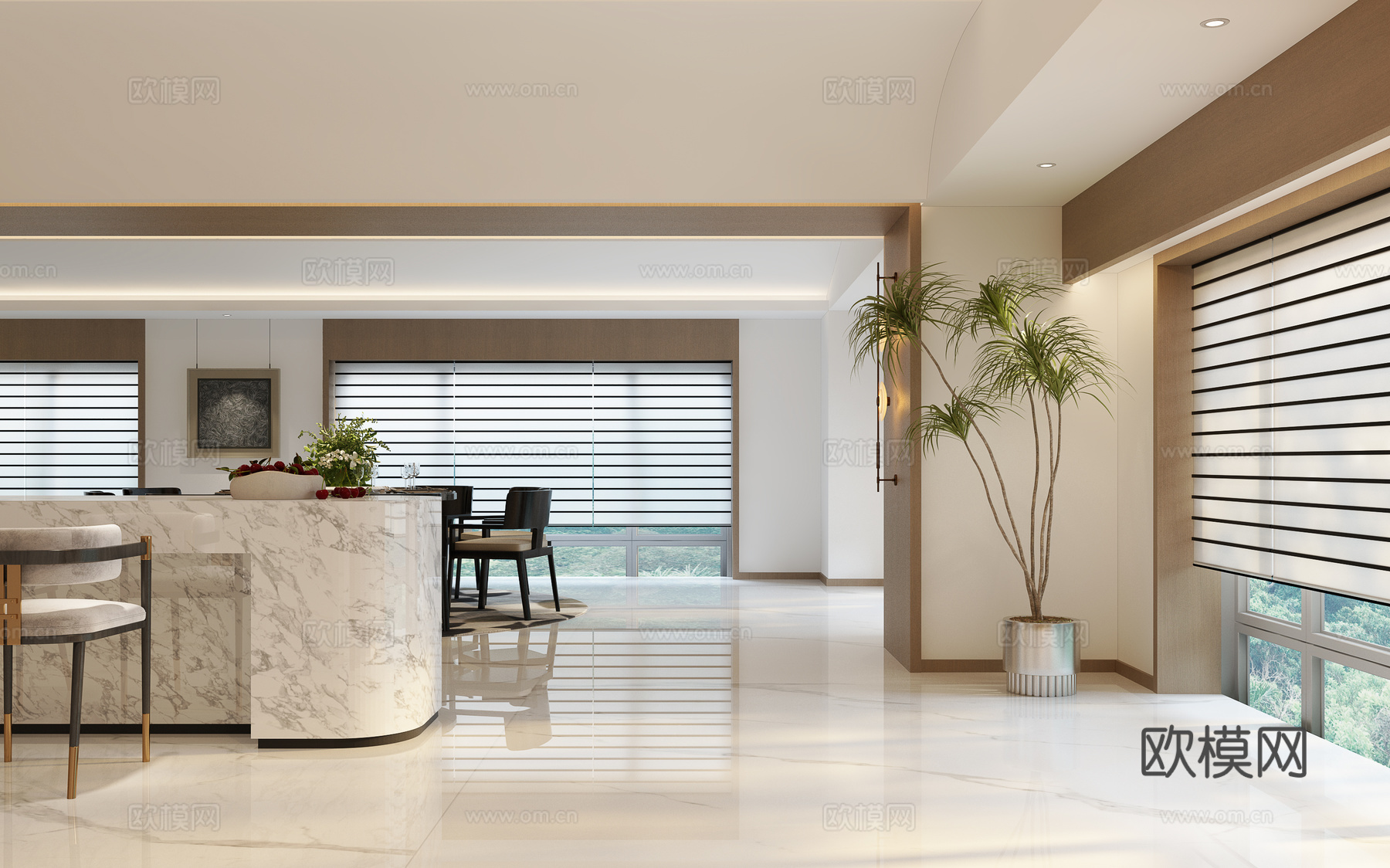 现代意式包厢 现代意式餐厅 现代意式餐厅吧台3d模型下载