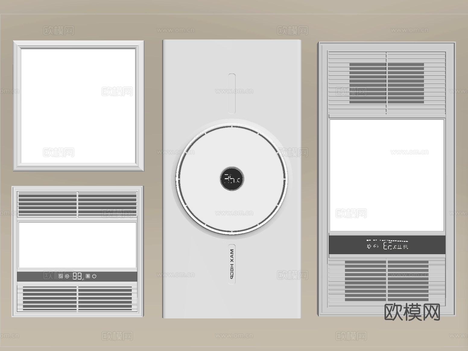 现代浴霸 集成浴霸 排风取暖器 风暖机 排气扇su模型