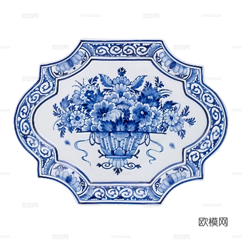 盘子 菜盘 餐盘 古典青花瓷瓷盘图案花纹 陶瓷瓷器花纹