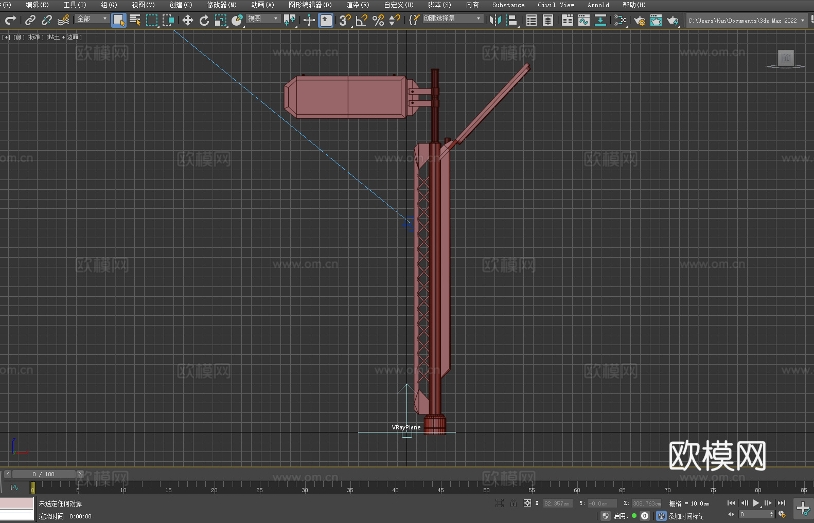 路牌 指示牌 金属支架 工业风 标识牌3d模型下载（渲染图3）