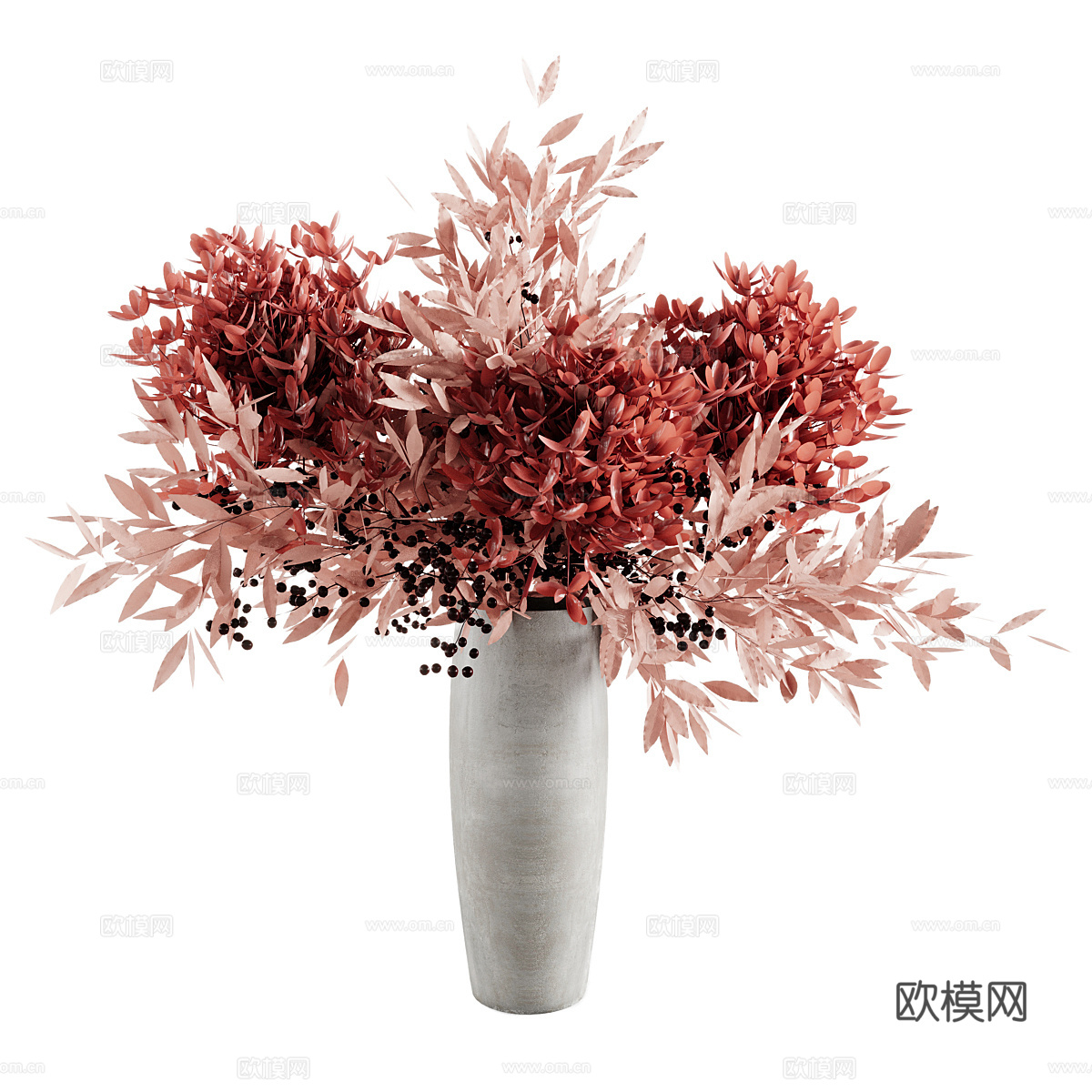 花瓶花卉3d模型下载