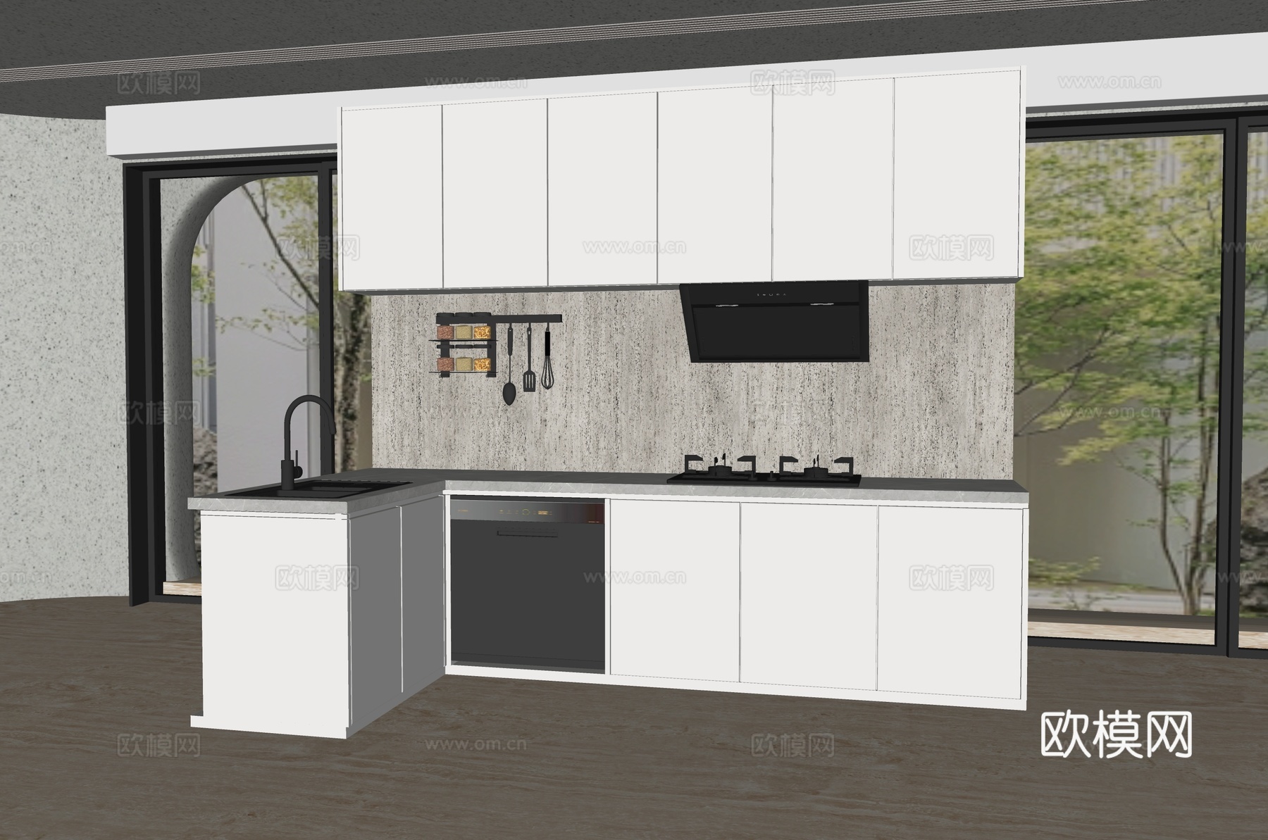 现代橱柜su模型