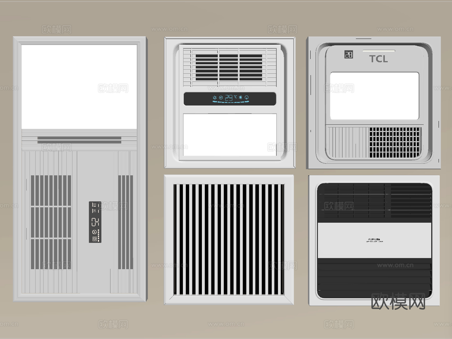 现代浴霸 集成浴霸 风暖浴霸灯 取暖器su模型