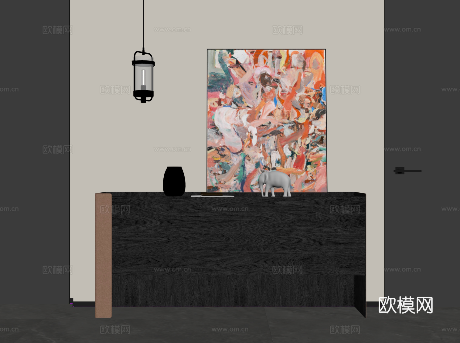 现代意式玄关柜 端景柜 边柜su模型