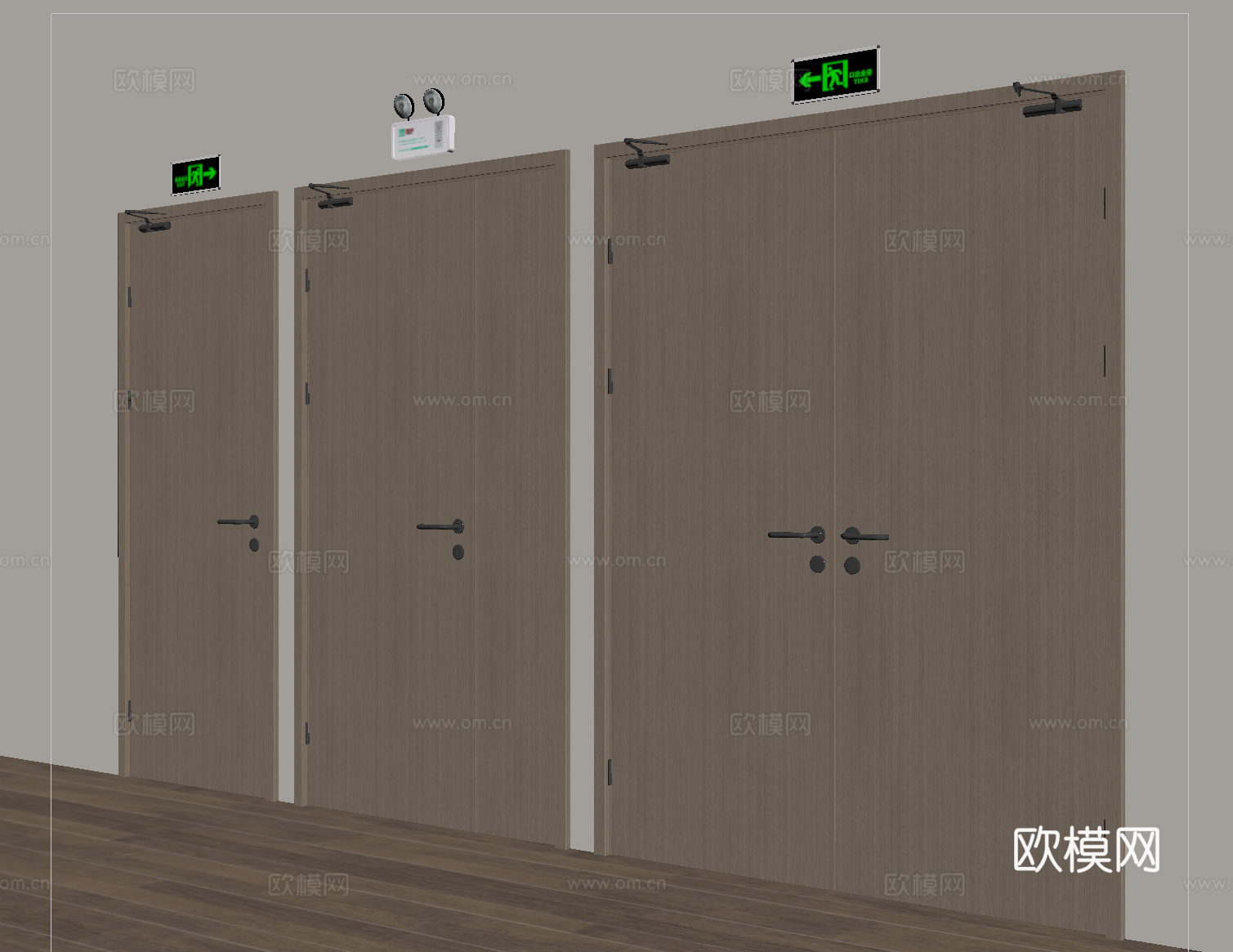 现代消防门 防火门安全出口su模型