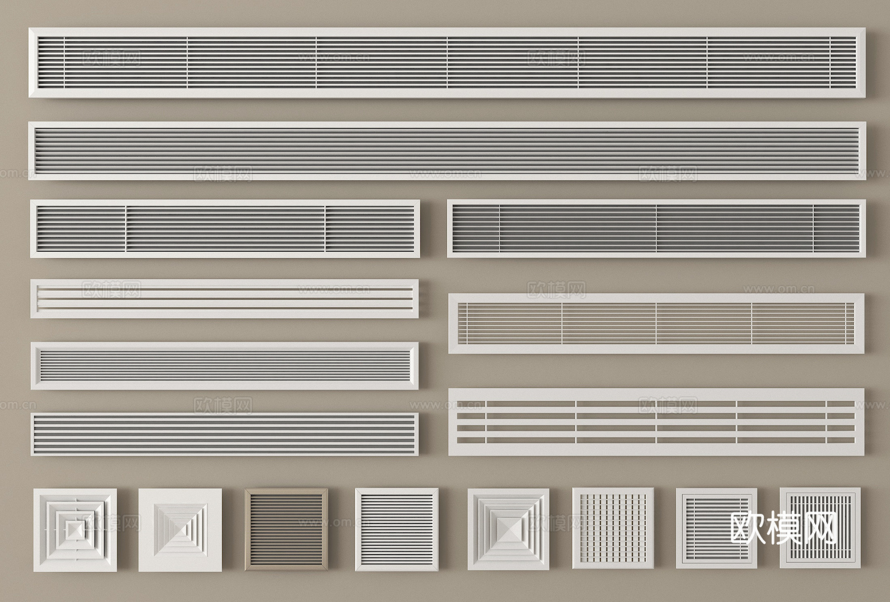 现代空调出风口 排风口su模型