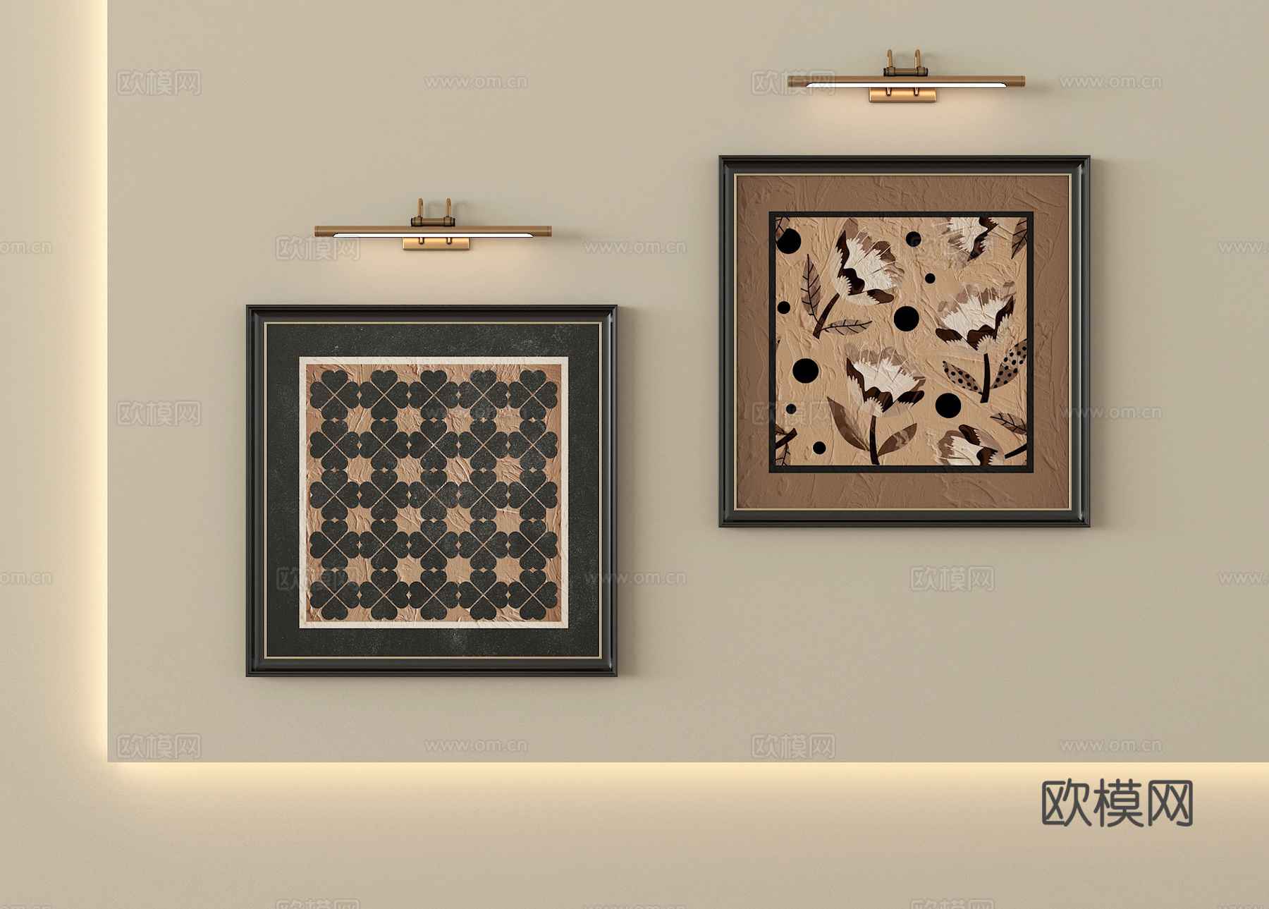 中古风挂画 装饰画su模型