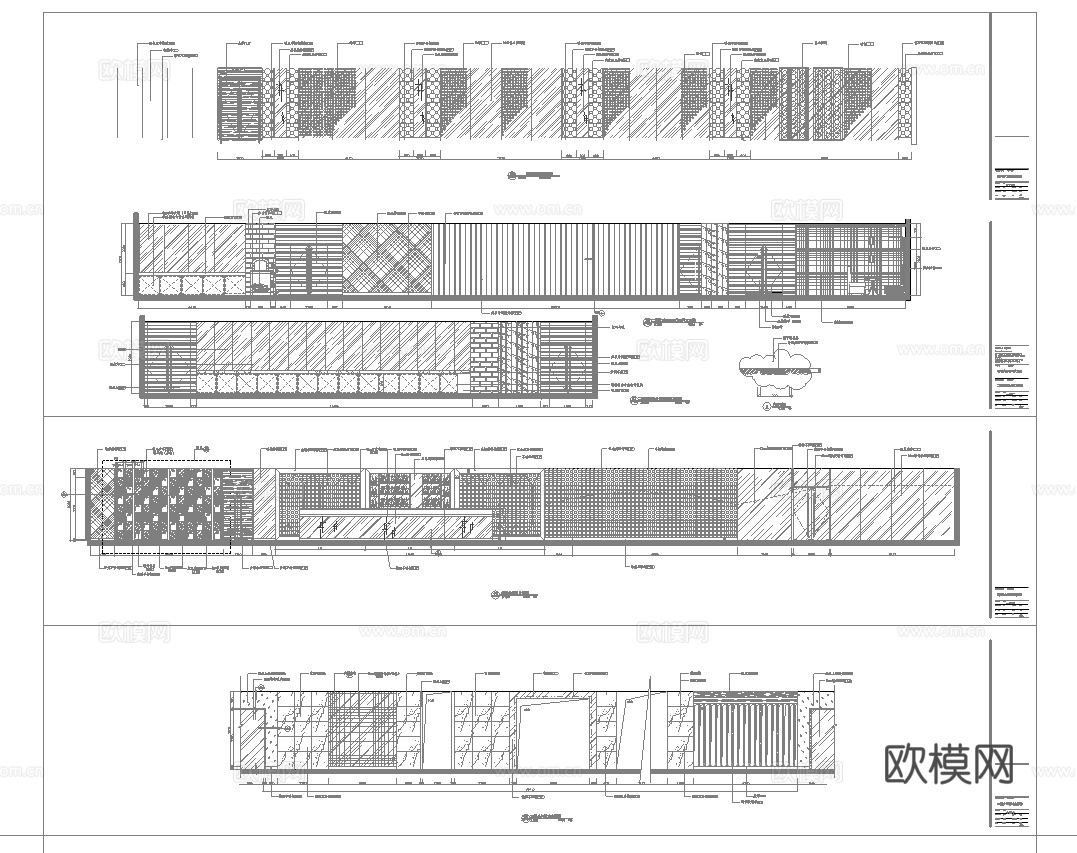 最新6套 酒店餐厅 中餐厅 施工图合集cad施工图