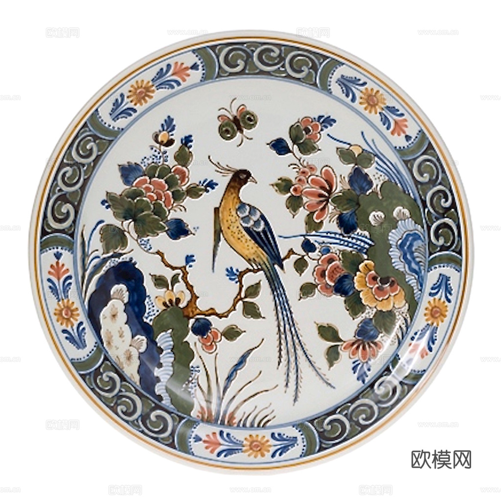 盘子 菜盘 餐盘 古典青花瓷瓷盘图案花纹 陶瓷瓷器花纹