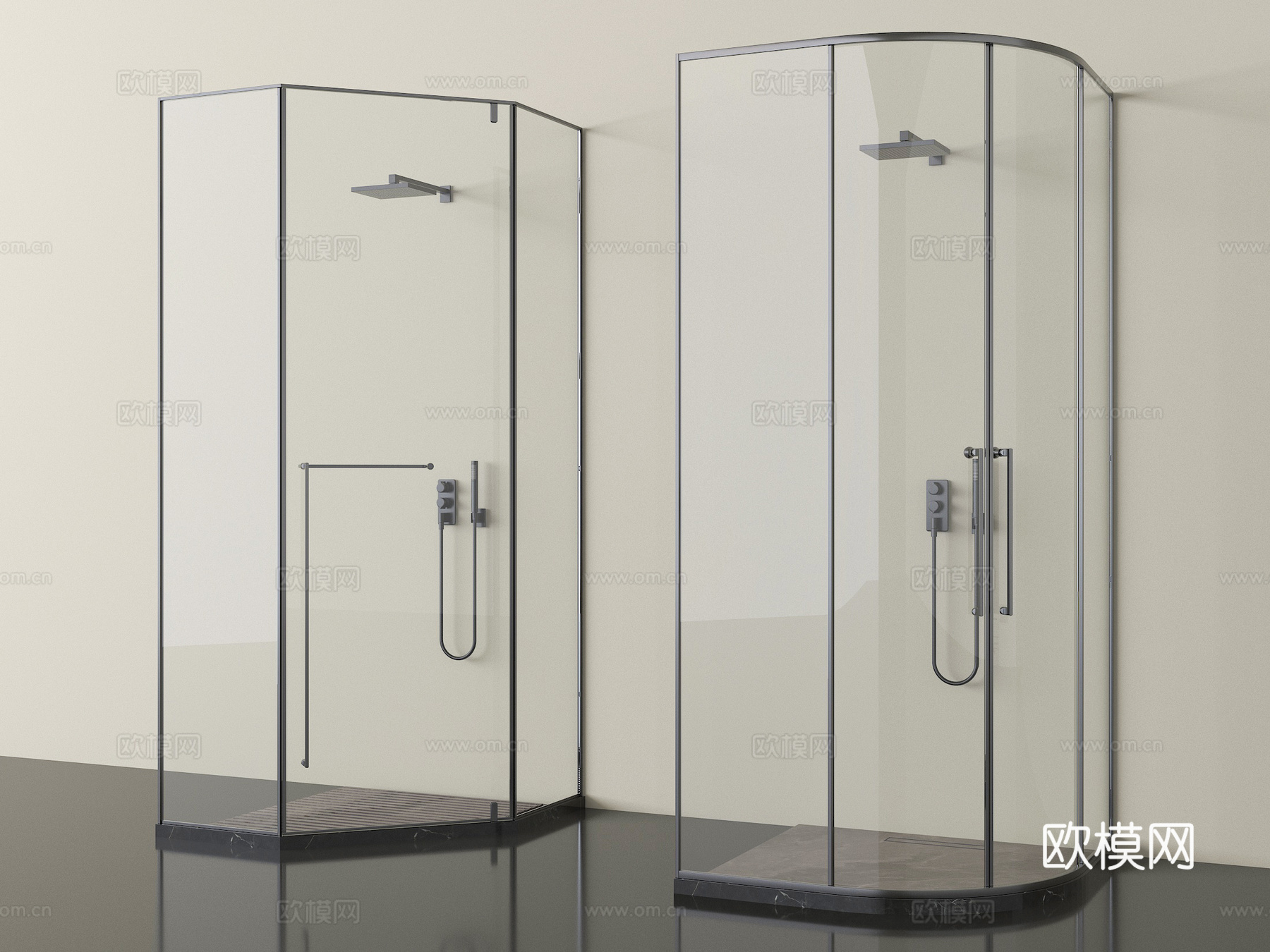 现代淋浴房 花洒 淋浴间 卫浴小件3d模型下载