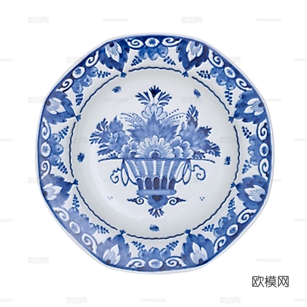 盘子 菜盘 餐盘 古典青花瓷瓷盘图案花纹 陶瓷瓷器花纹下载