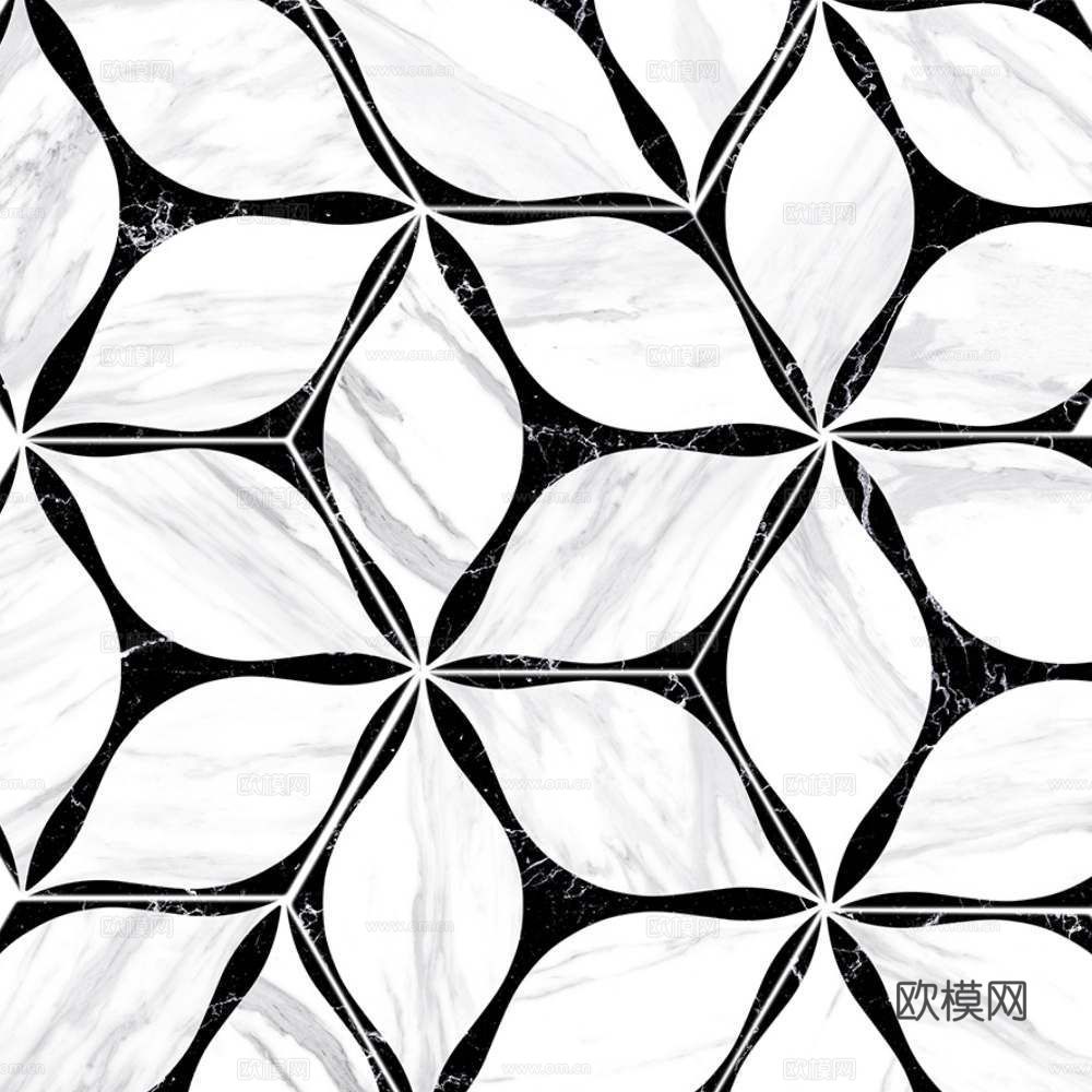 法式复古几何花砖艺术砖贴图