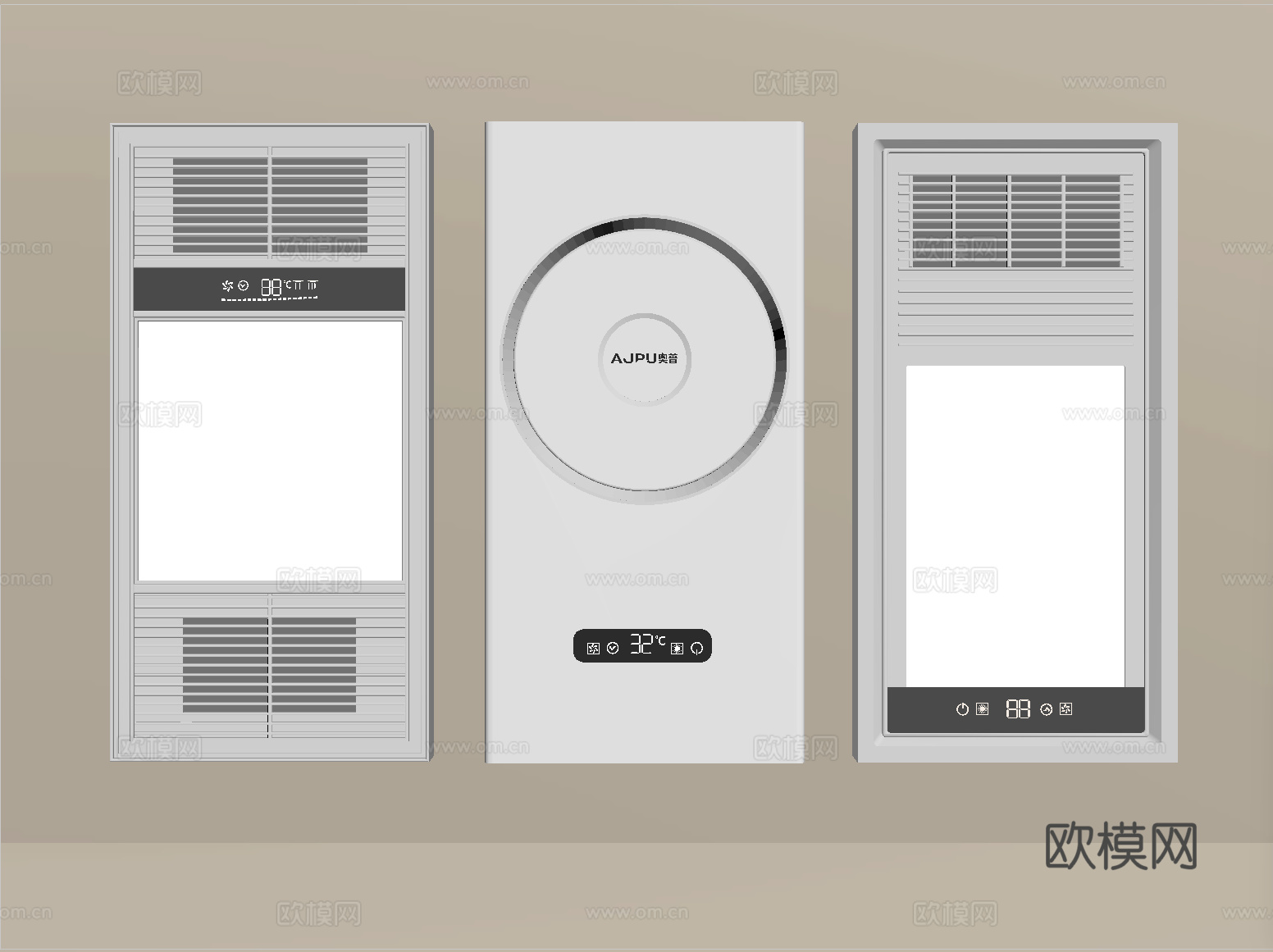 现代浴霸 集成浴霸 风暖浴霸灯 取暖器su模型