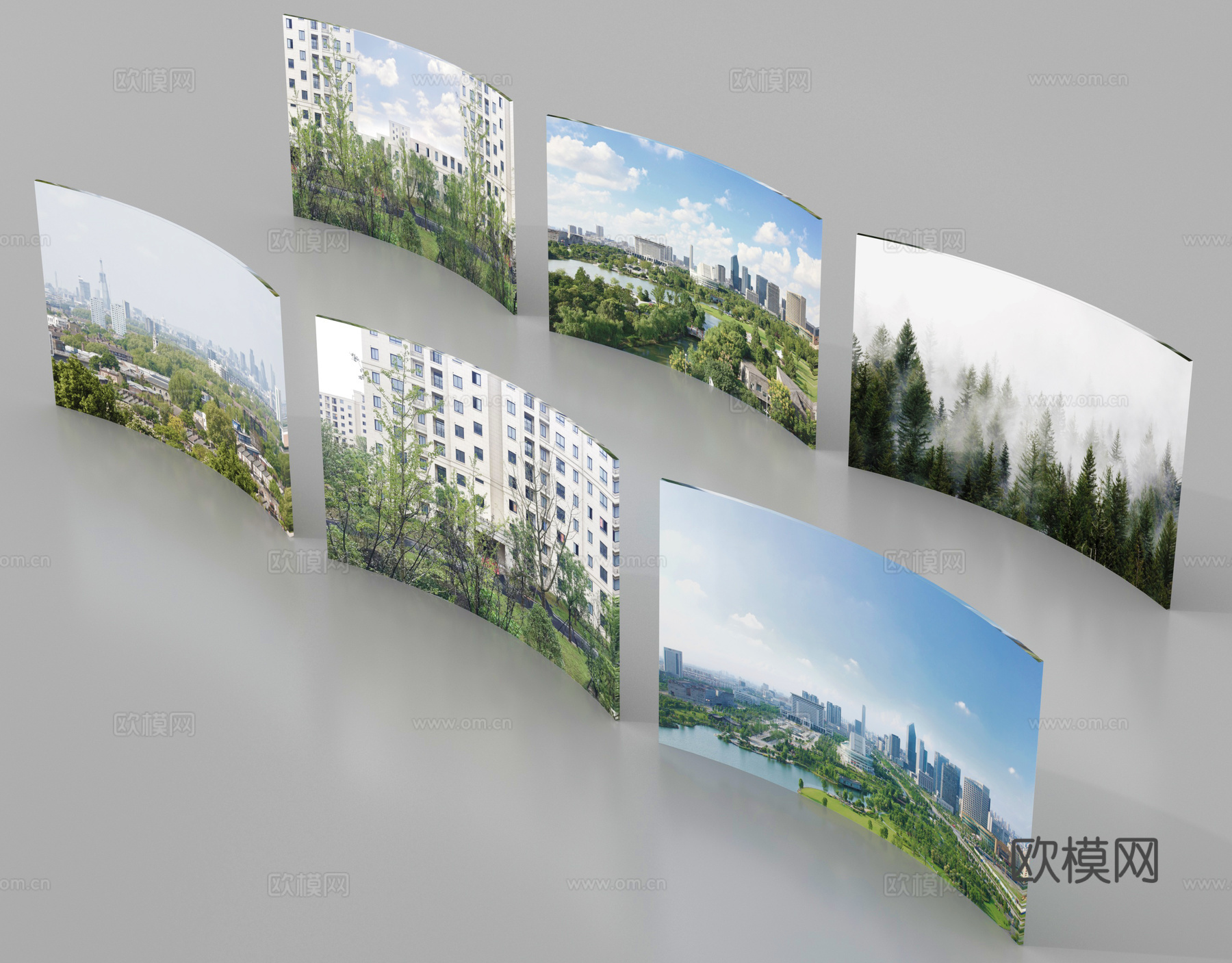 现代背景 环绕背景 城市背景 森林背景 外景贴图su模型