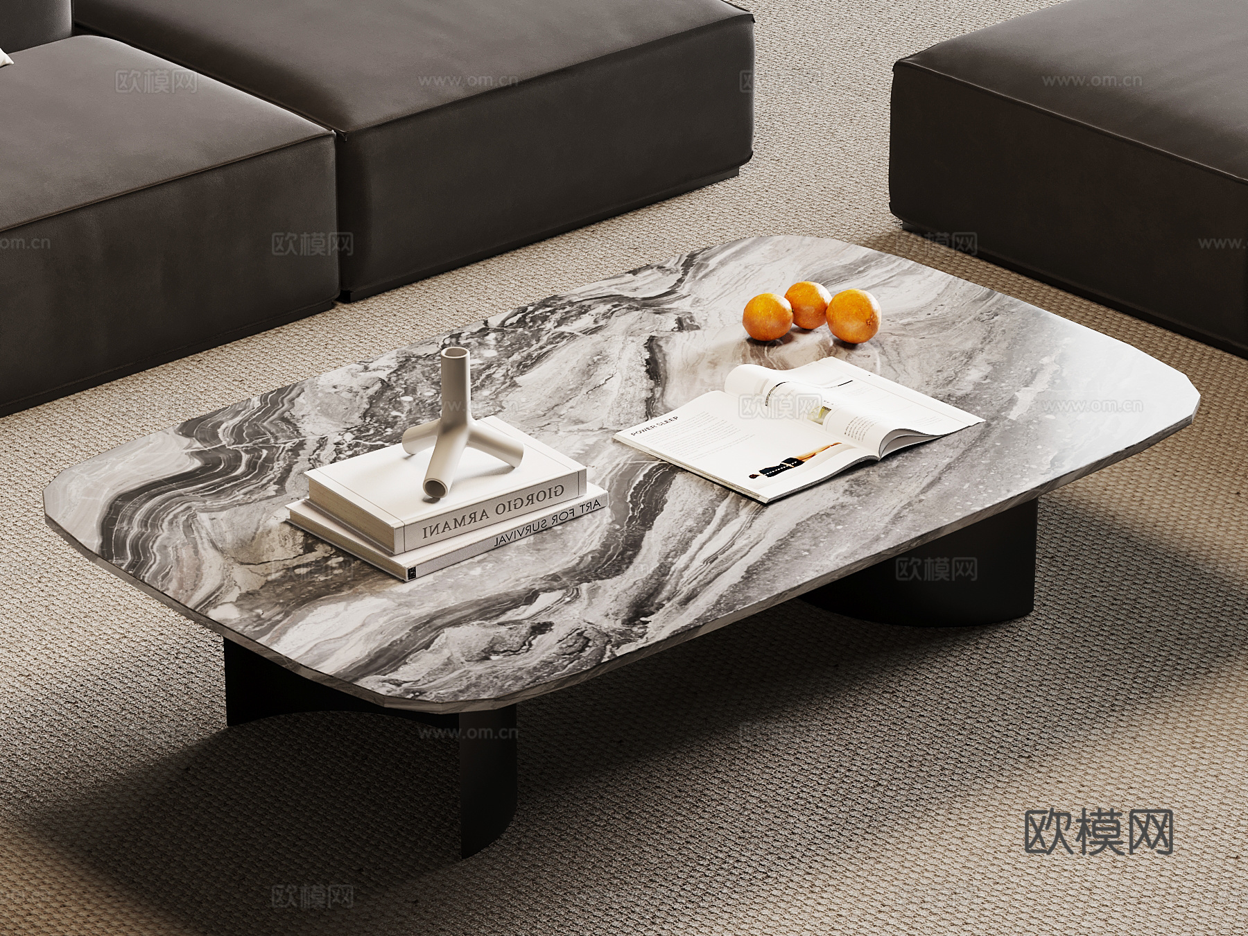 现代意式茶几su模型