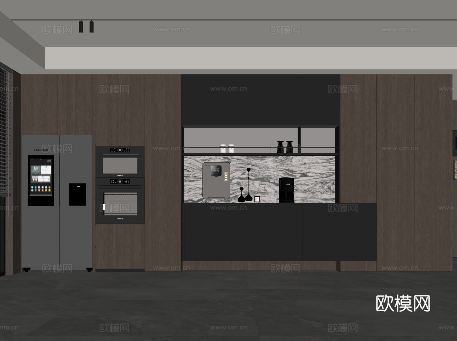 现代意式酒柜 餐边柜su模型