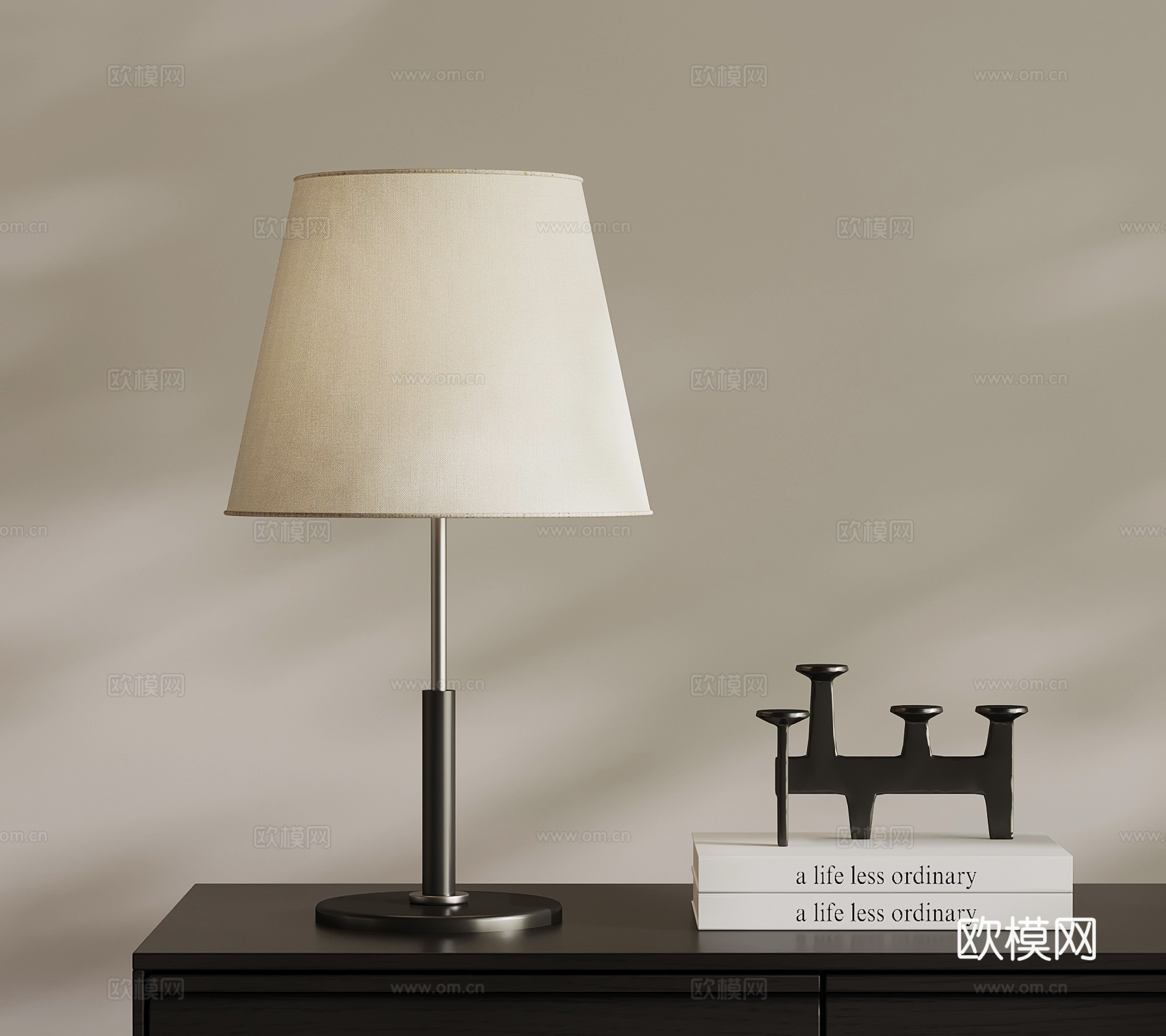 现代意式台灯 床头台灯su模型