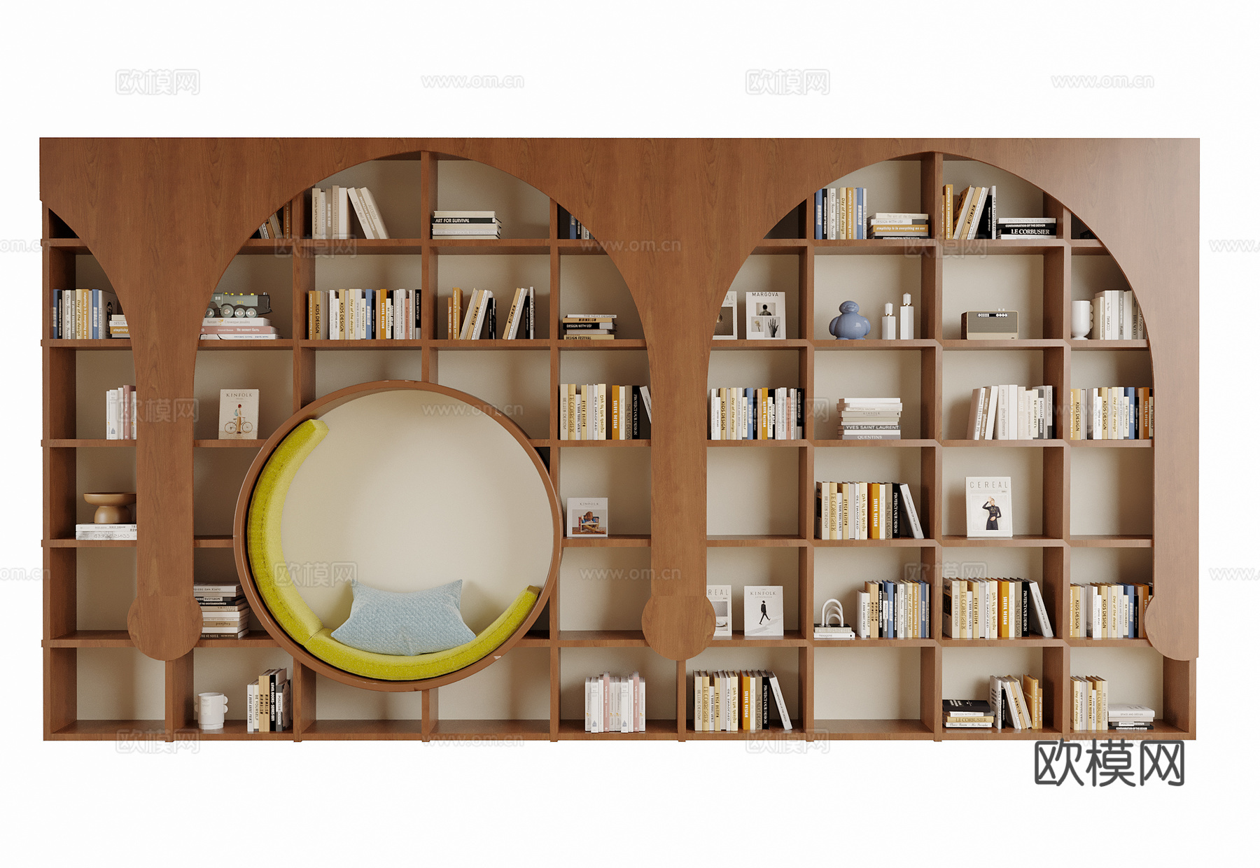 现代书柜 书架 装饰柜 书籍摆件su模型