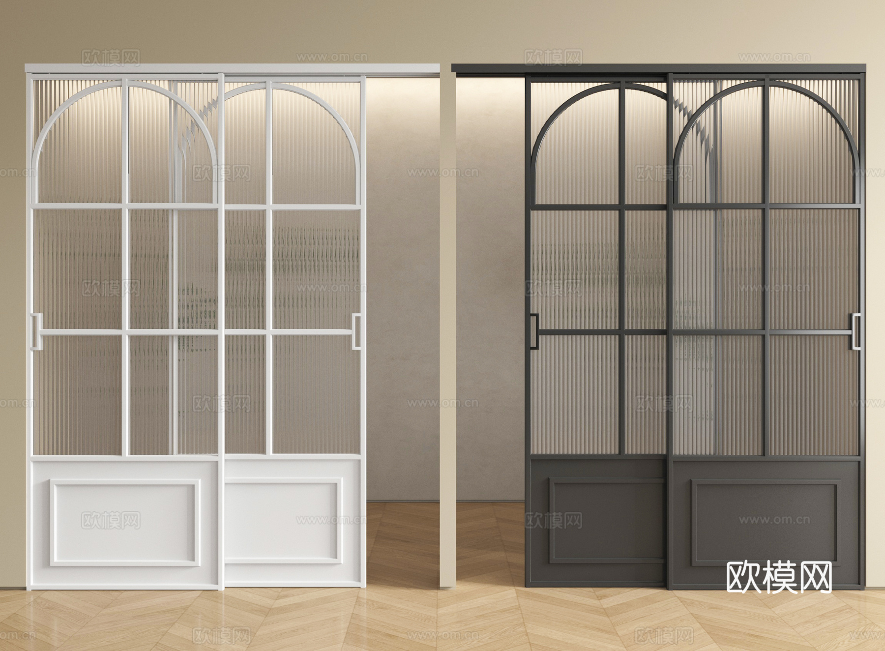 法式推拉门 玻璃推拉门 厨卫门 阳台门su模型